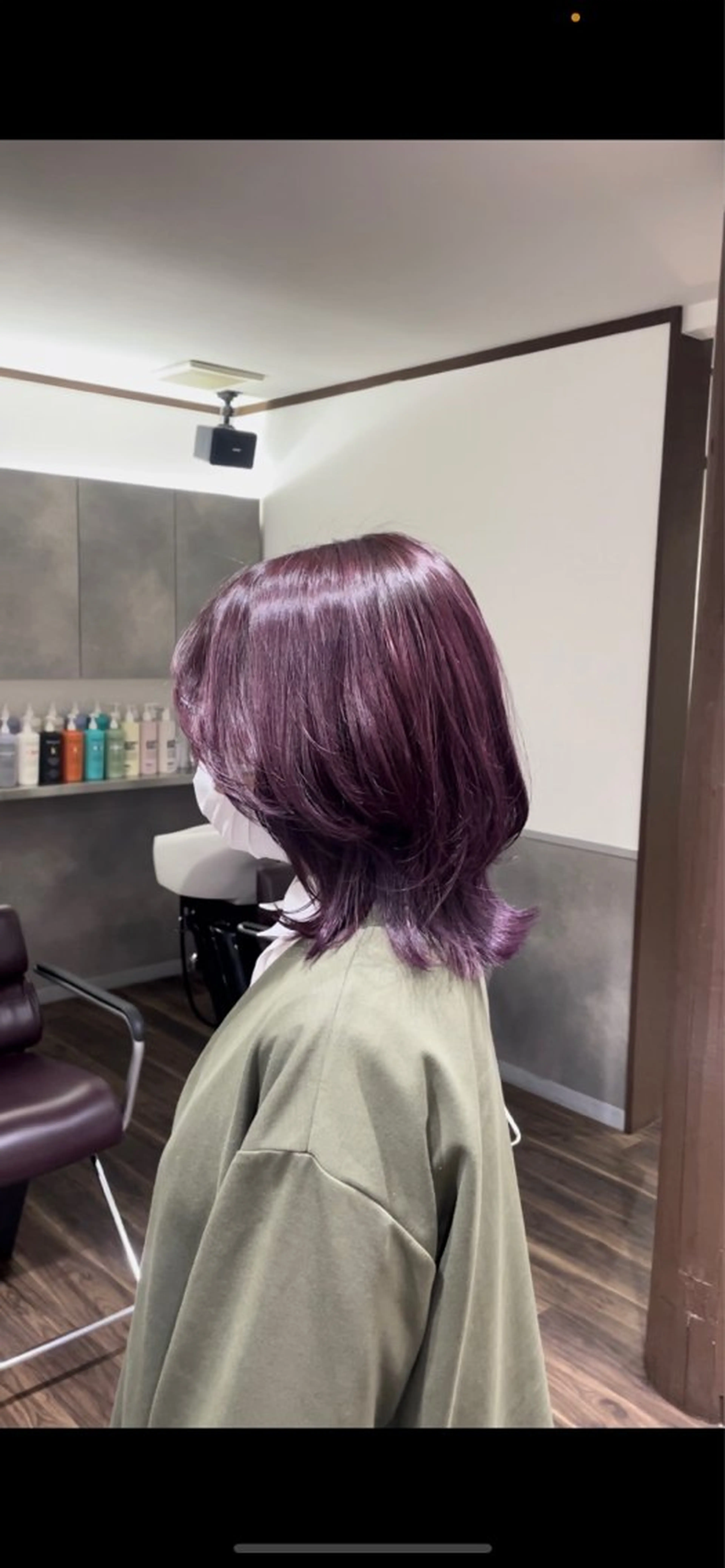 ミディアム パープルカラー レイヤーカット🎀 ブリーチ/なるのヘアスタイル