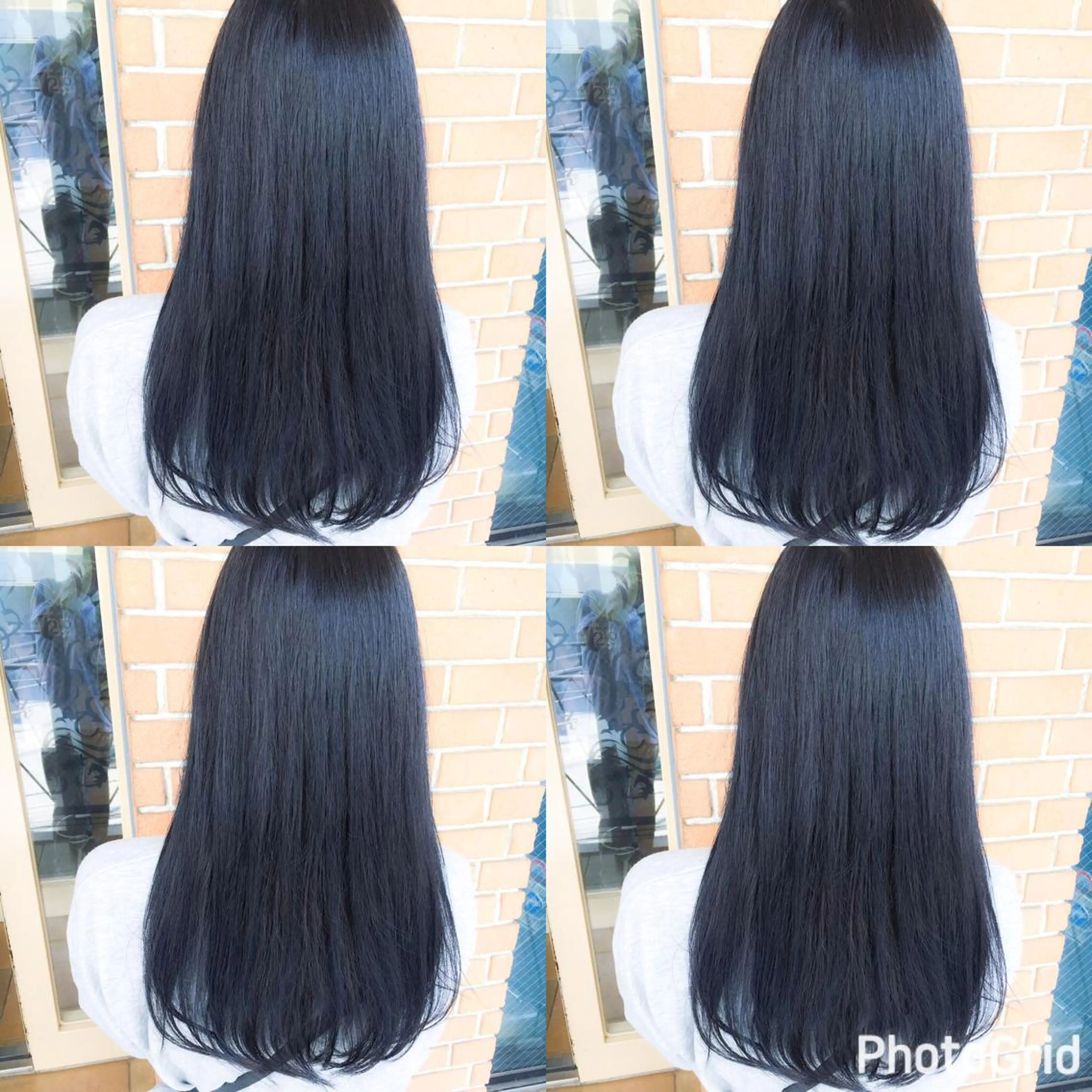 ロング カラー 黒髪 ブルーカラー ブルーブラック ダブルカラー 北條 優輝のヘアスタイル