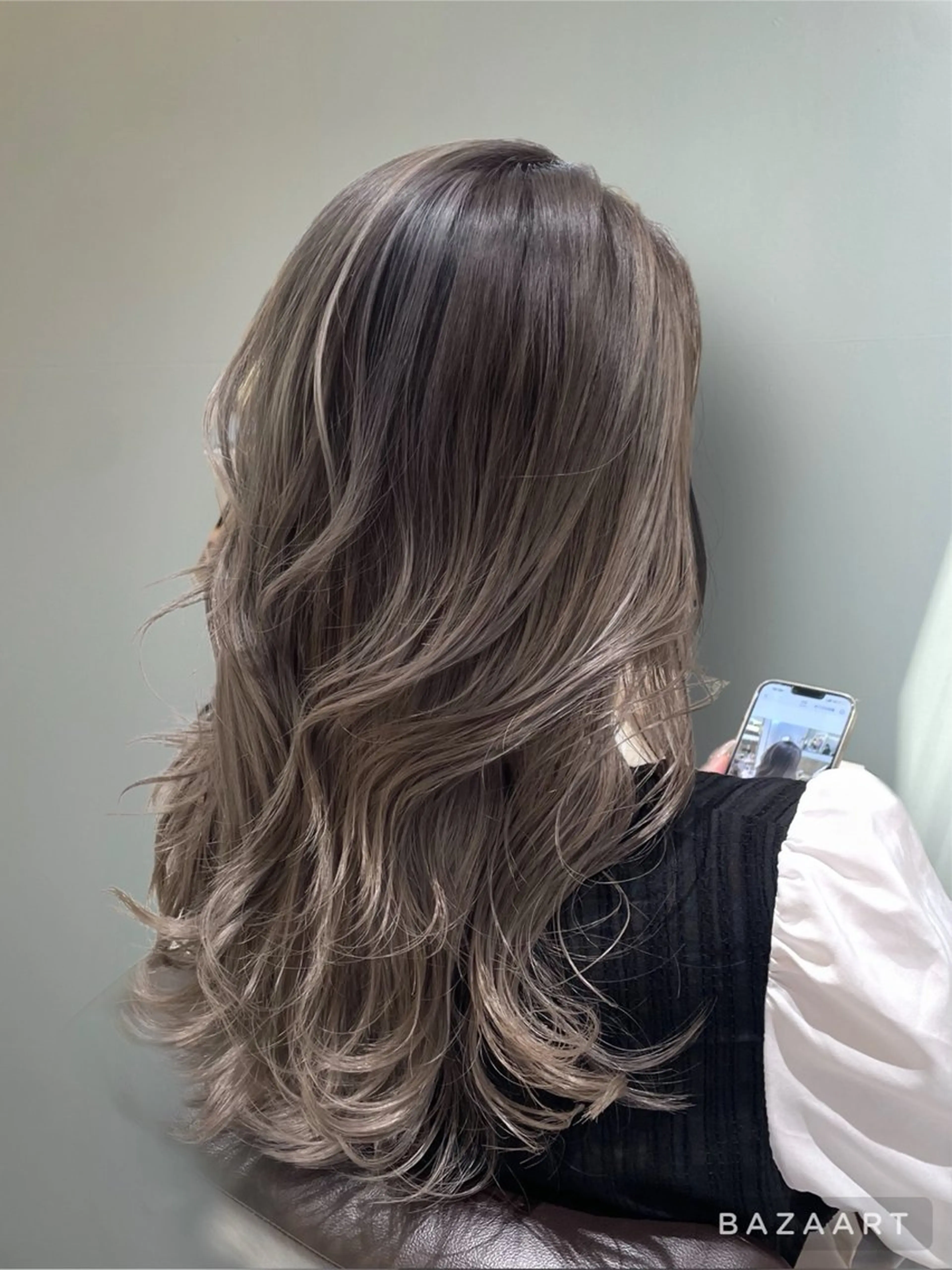 ロング カラー ヘアカラー 心斎橋/ブリーチなし 髪質改善/レイヤーのヘアスタイル