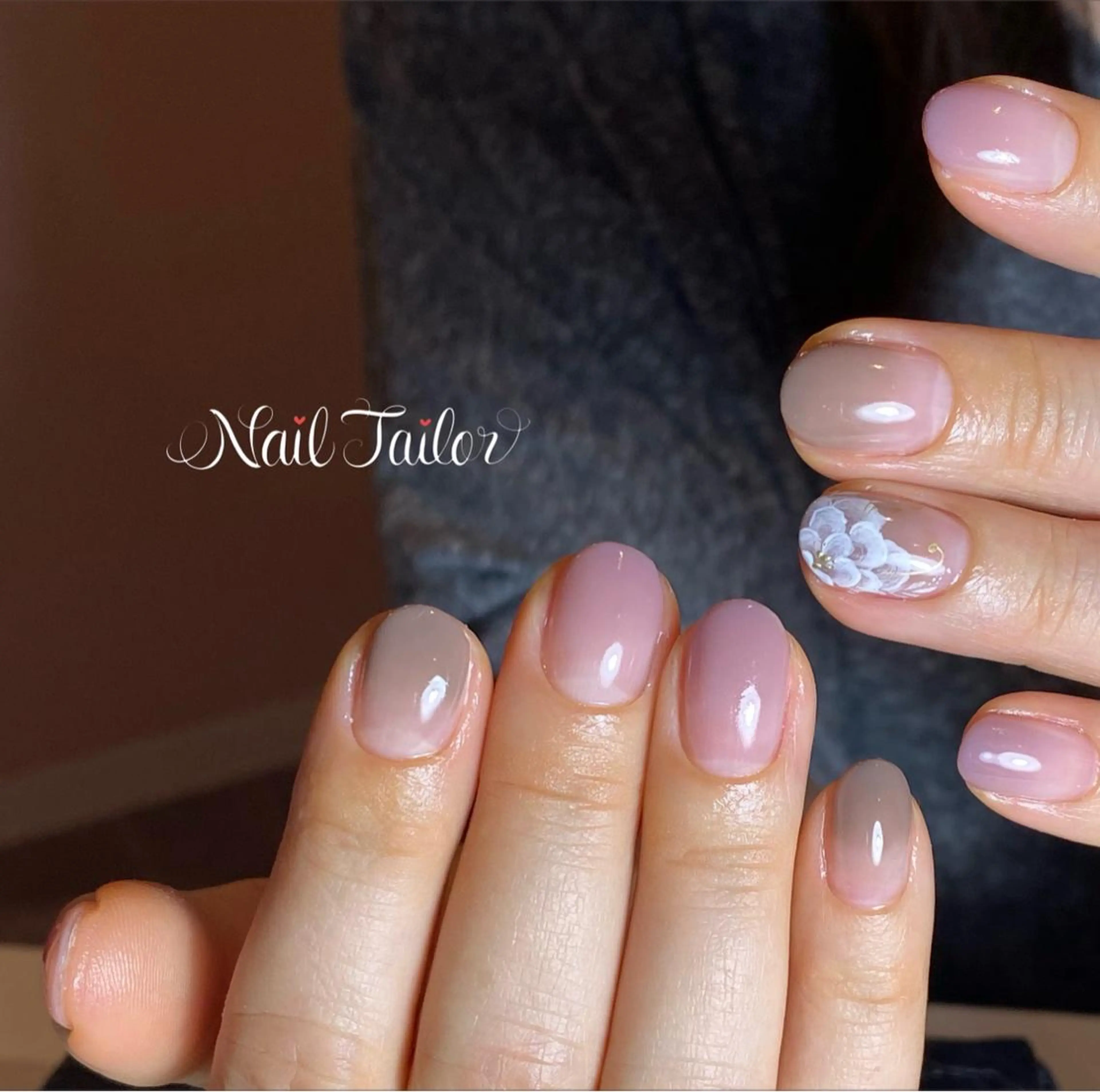 ネイル アートネイル 長さ出し フラワーネイル ジェルネイル グラデーション ハンドネイル 〜Nail Tailor〜 ネイルテイラー所属・NailTailor ネイルテイラーのネイルデザイン
