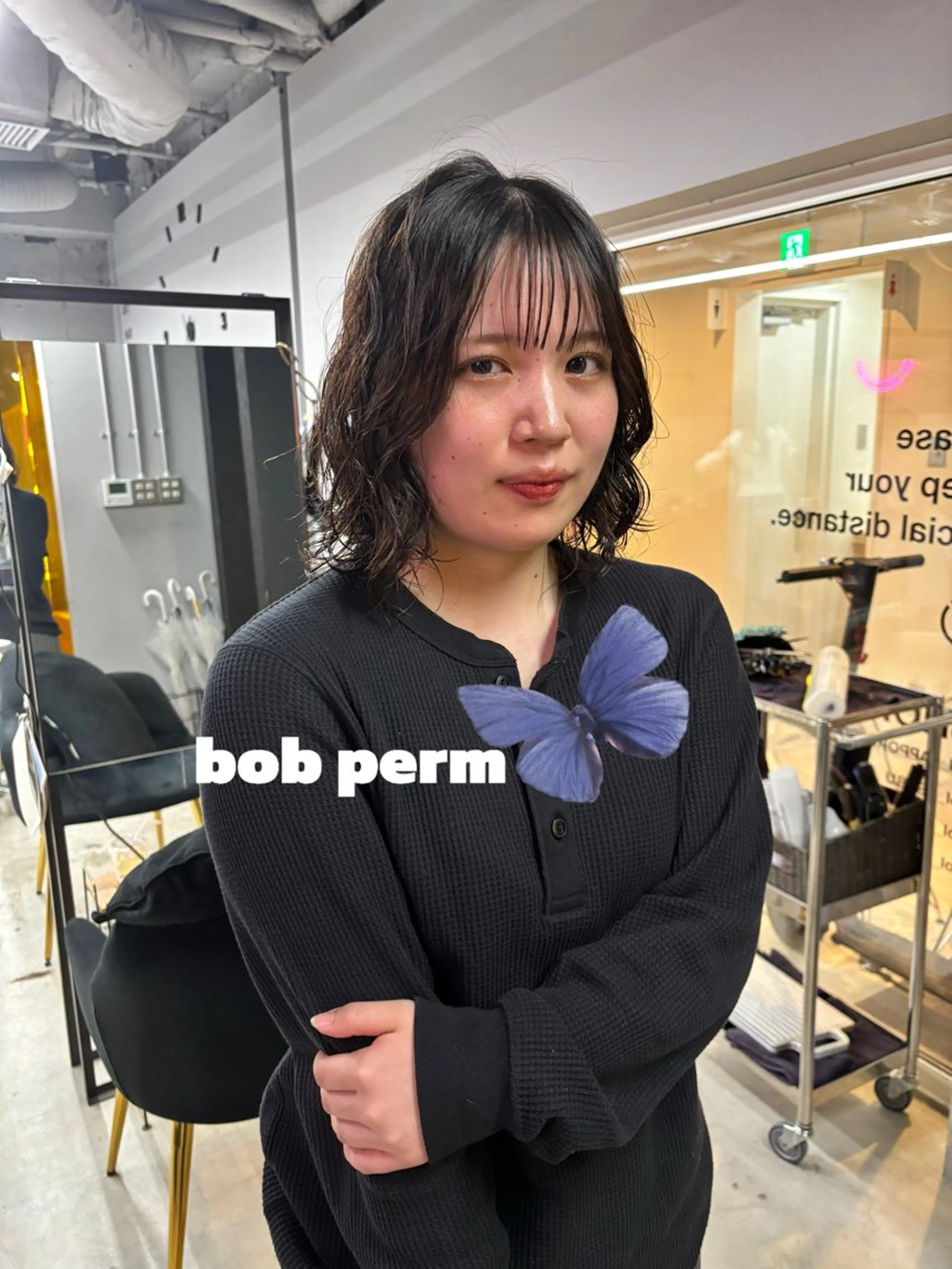 ショート パーマ ボブ くびれヘア 顔周りカット パーマ 札幌パーマ レイヤー/後藤海音のヘアスタイル