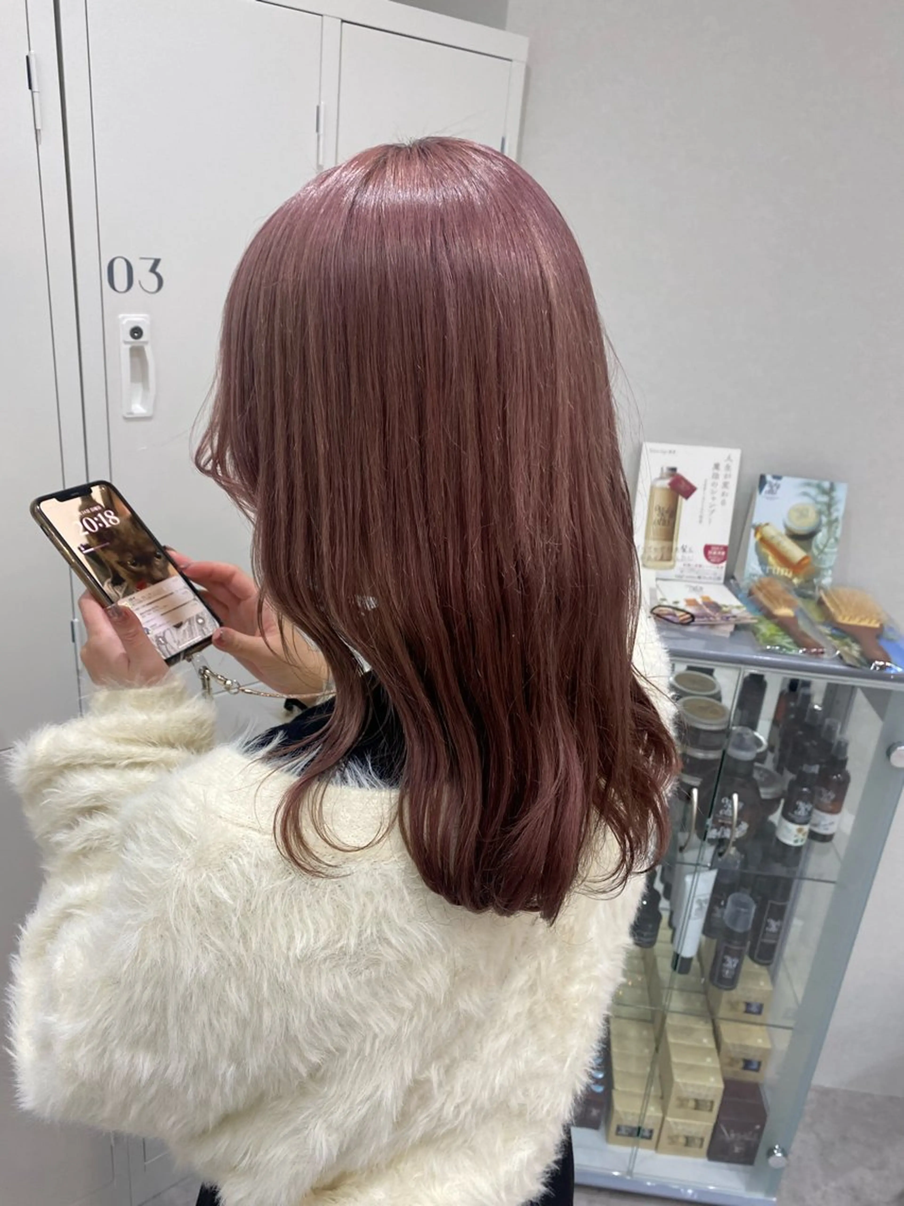 ミディアム カラー ヘアアレンジ ピンクカラー ヘアカラー ボブ /ニュアンス/ satomi🧸💖のヘアスタイル