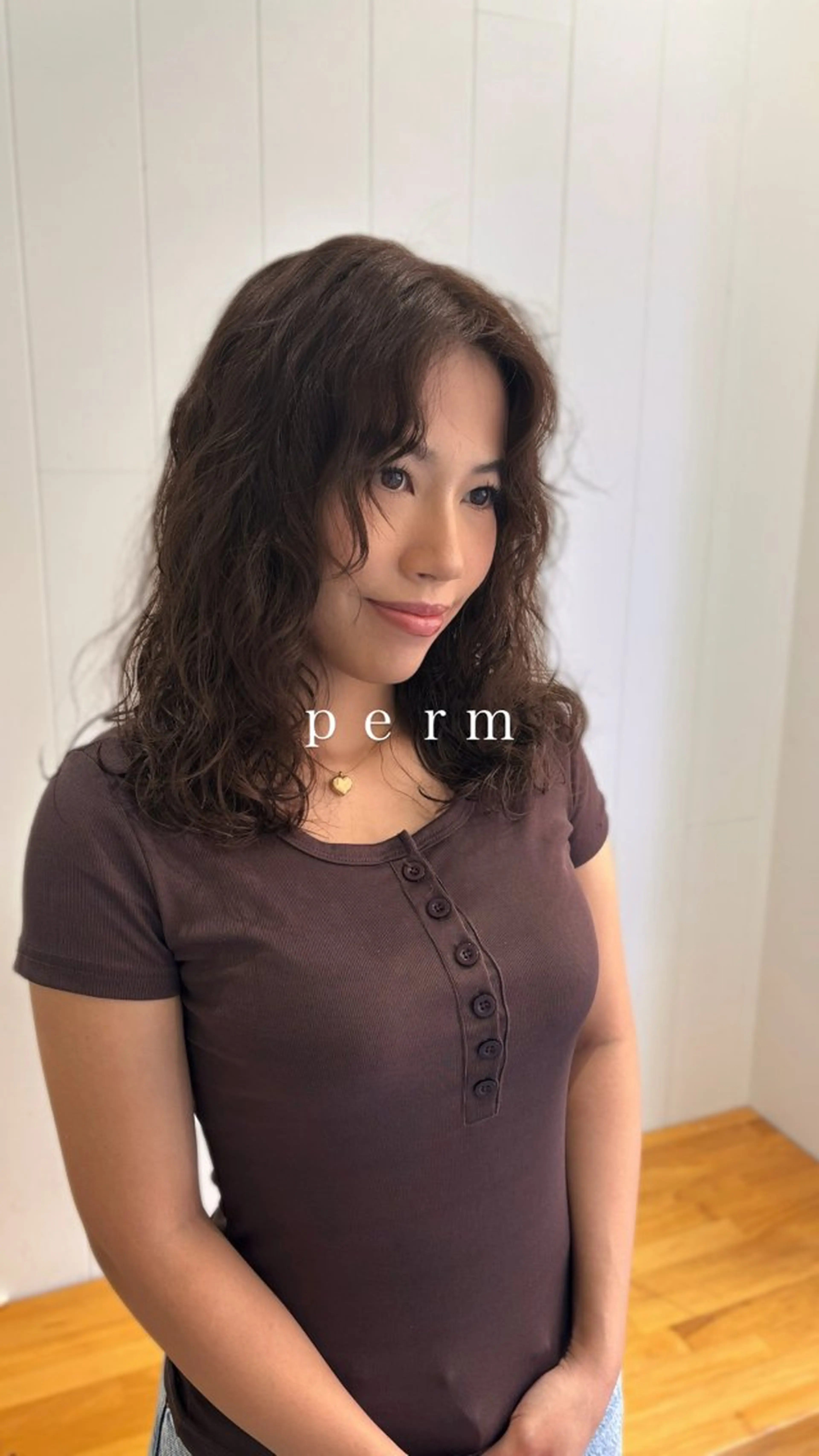 セミロング パーマ セミロングパーマ hair shioのヘアスタイル