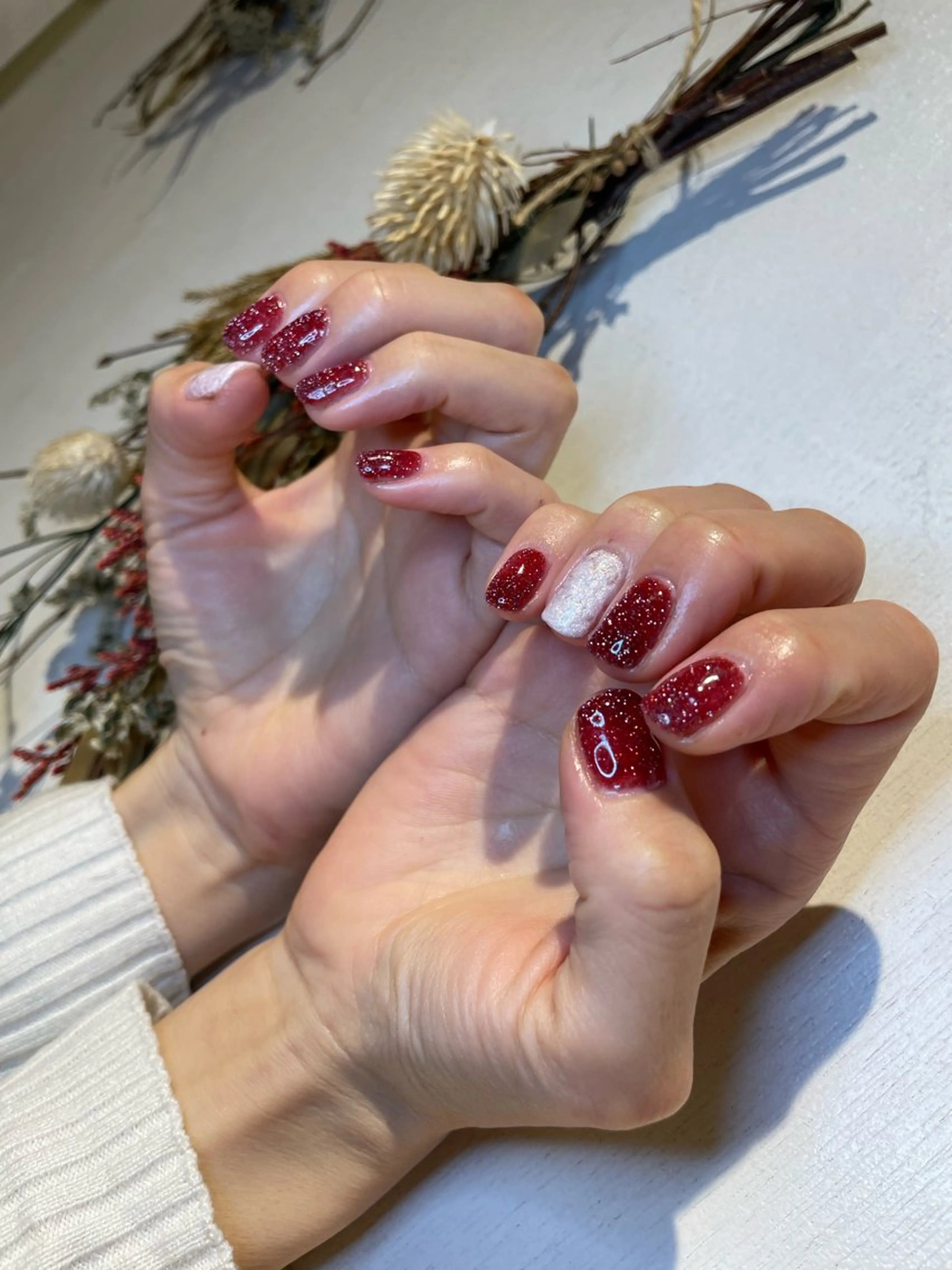 ネイル フラッシュネイル ラメ(グリッター) ホワイト laviebelle norikoのネイルデザイン