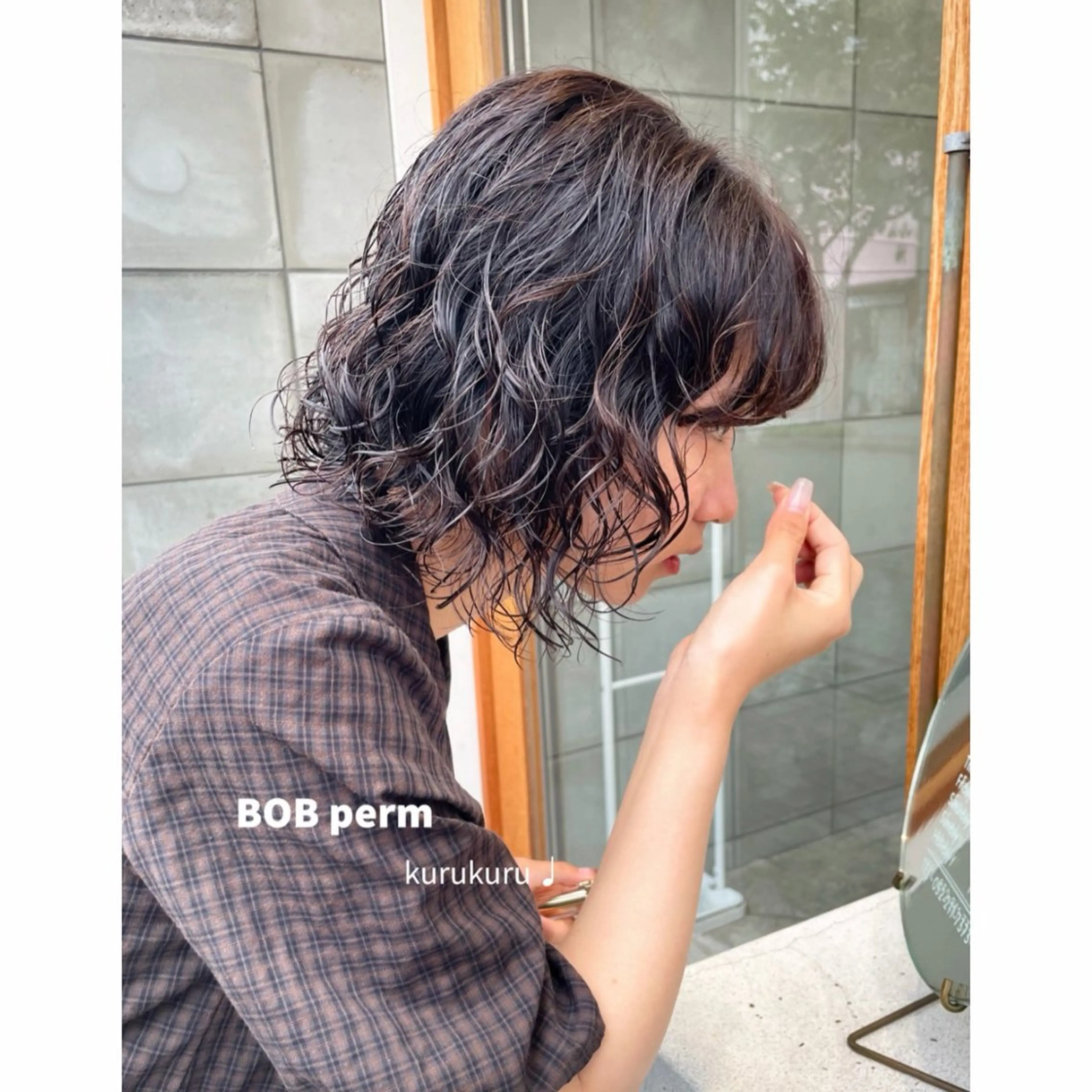 ショート パーマ ボブ レイヤーカット カット パーマ トリートメント mine所属・榛葉 夢乃のヘアスタイル