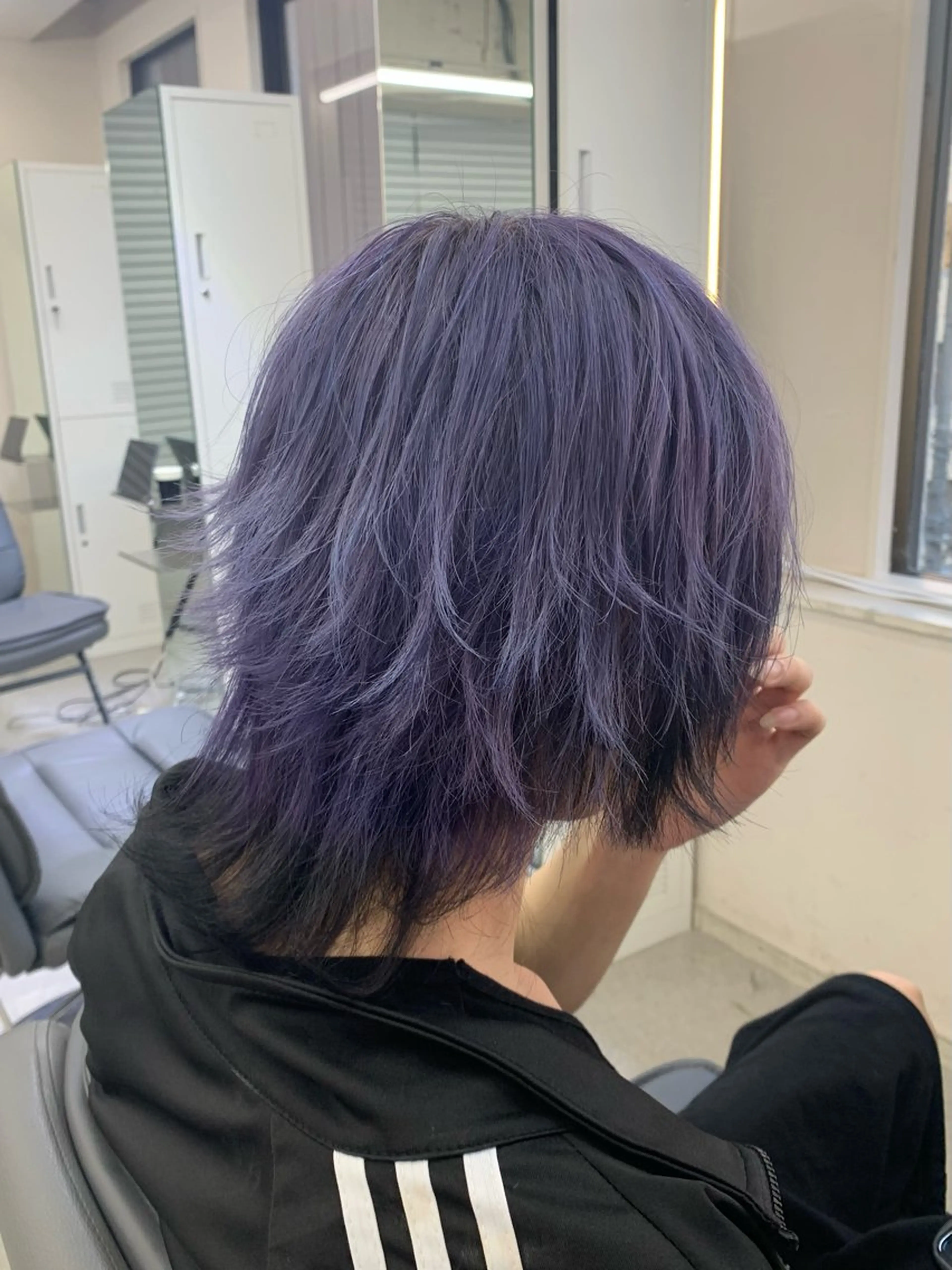 カラー メンズ メンズウルフカット ウルフカット ヘアカラー トリートメント 【柏】美髪矯正× ブリーチ💫だいちのヘアスタイル