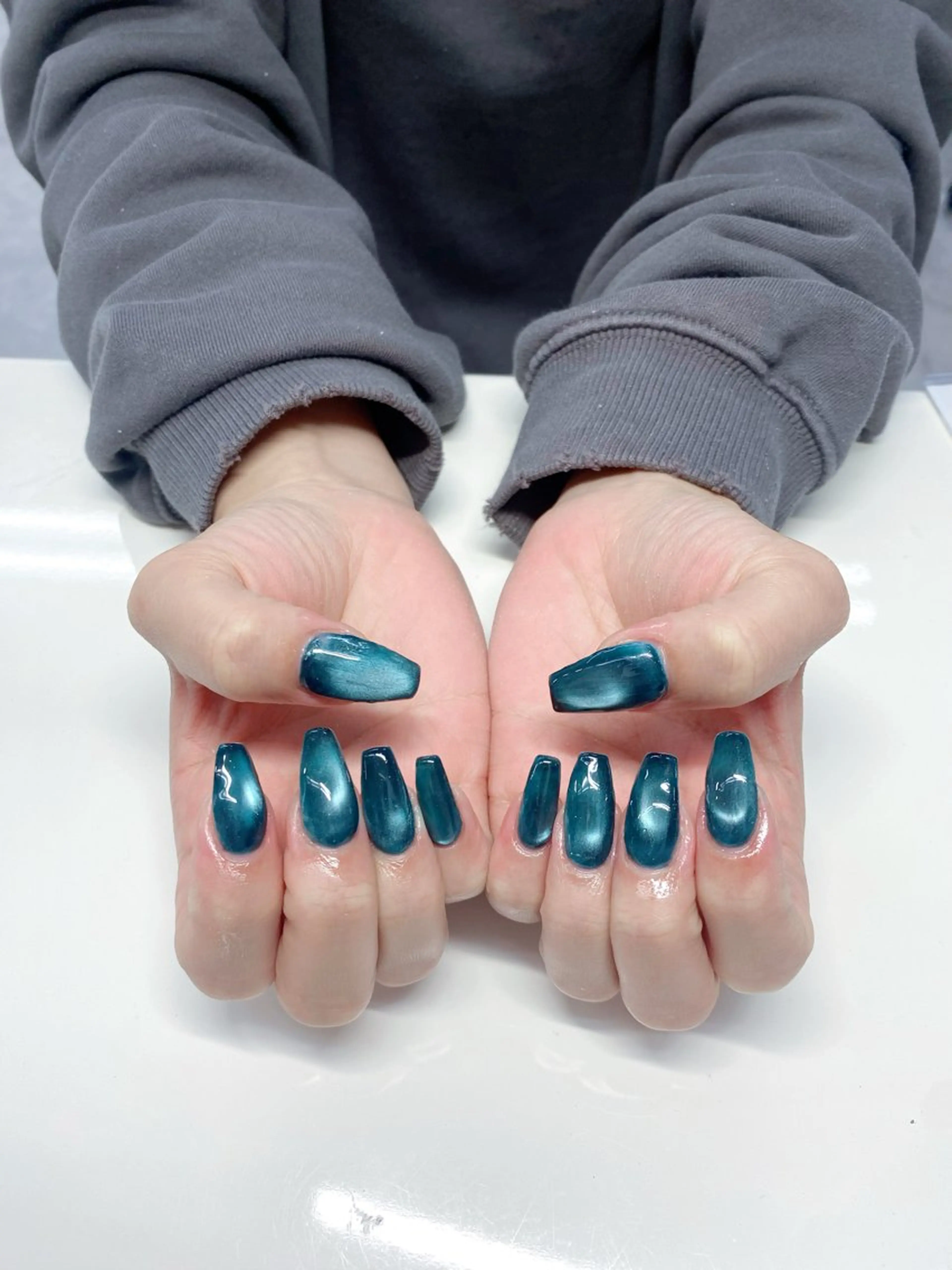 ネイル ジェルネイル ハードジェル ラメ(グリッター) ラメグラデーション マグネットネイル VANNAILSALON 海老名店所属・VANNAIL 海老名店のネイルデザイン