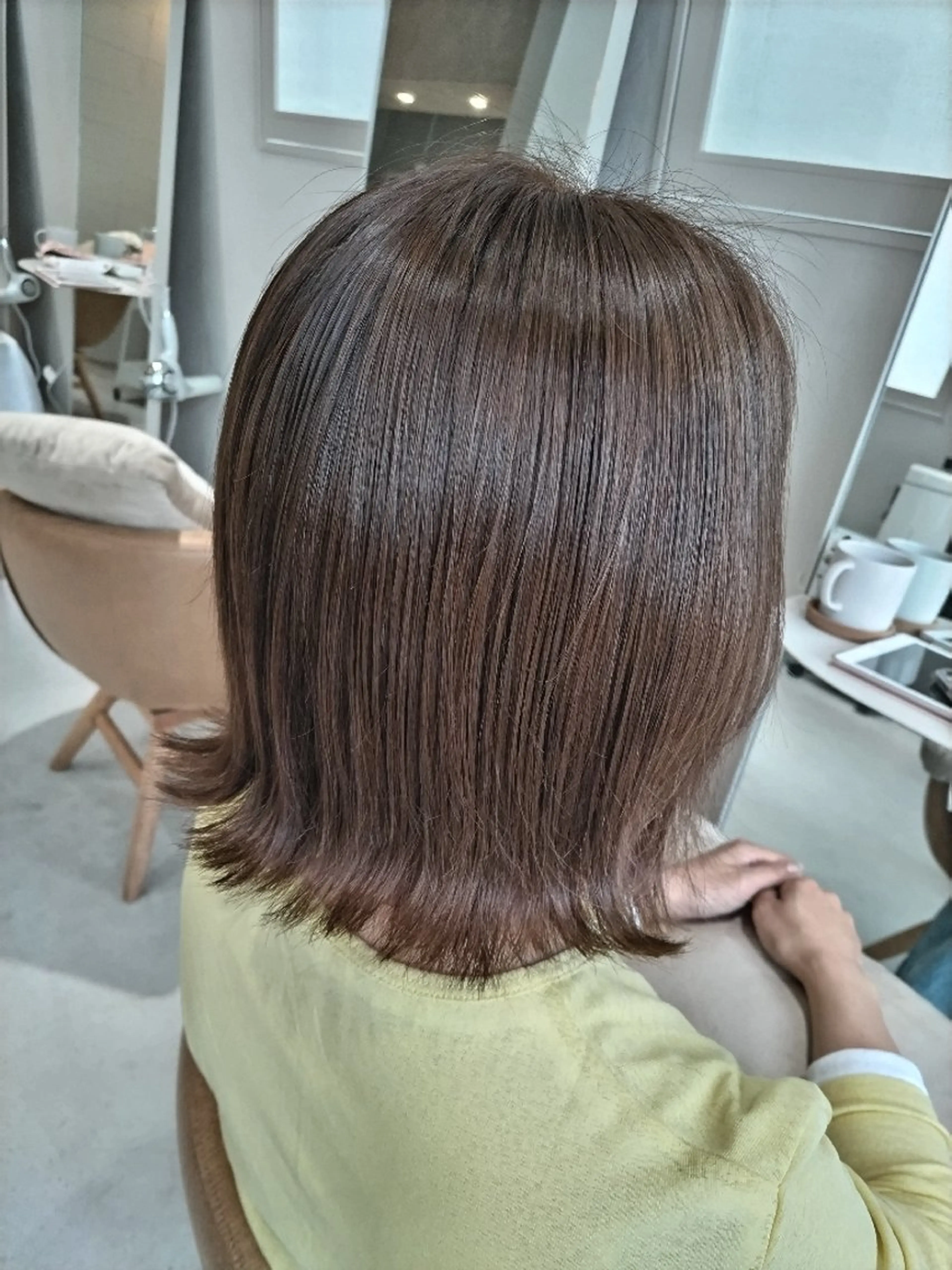 カラー ミディアム オリーブカラー ボブ 🌸花屋併設🌸石垣 友基のヘアスタイル