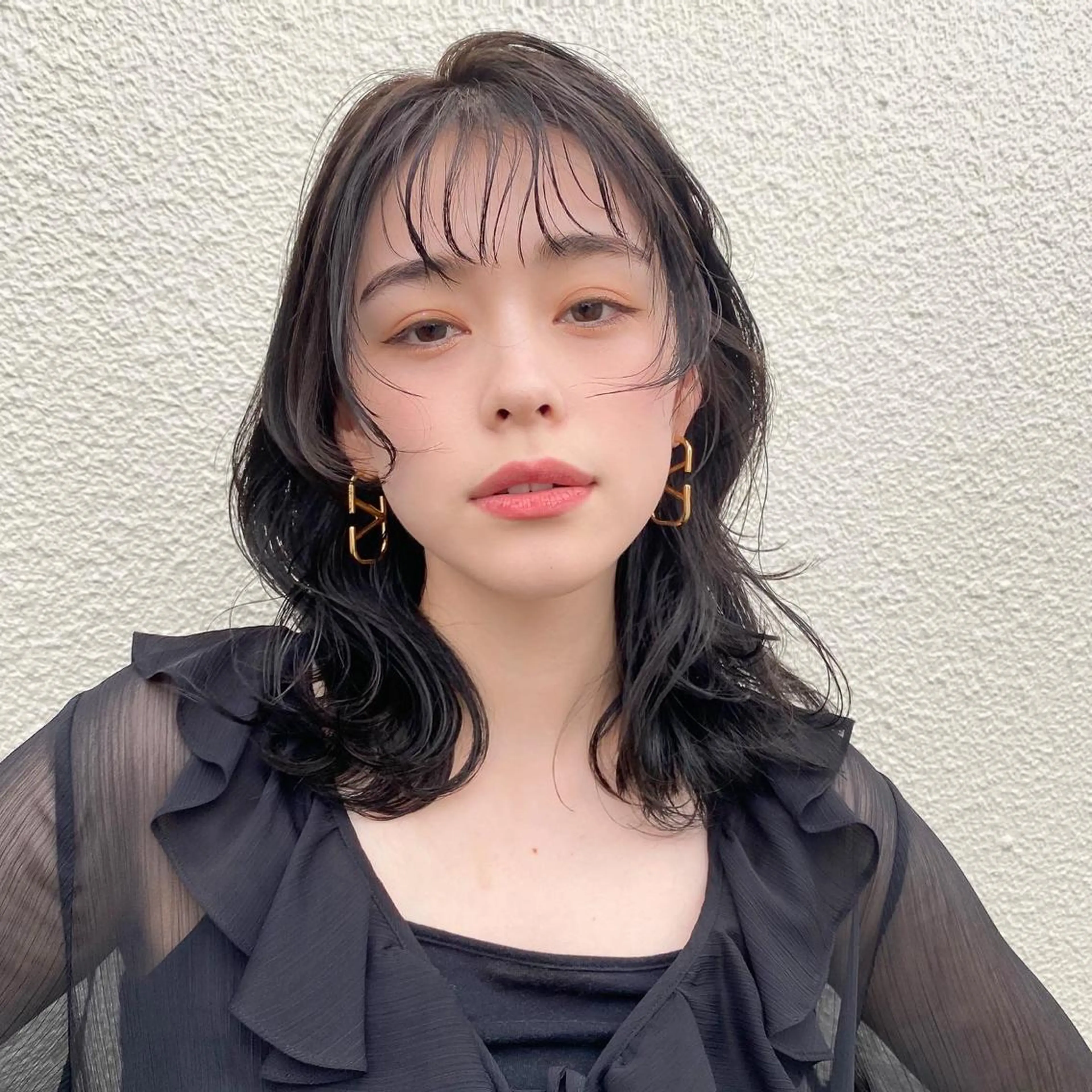 ミディアム カラー ミディアムレイヤー くびれヘア レイヤーカット ✨ハッシュカット✨ ユウキ✨のヘアスタイル