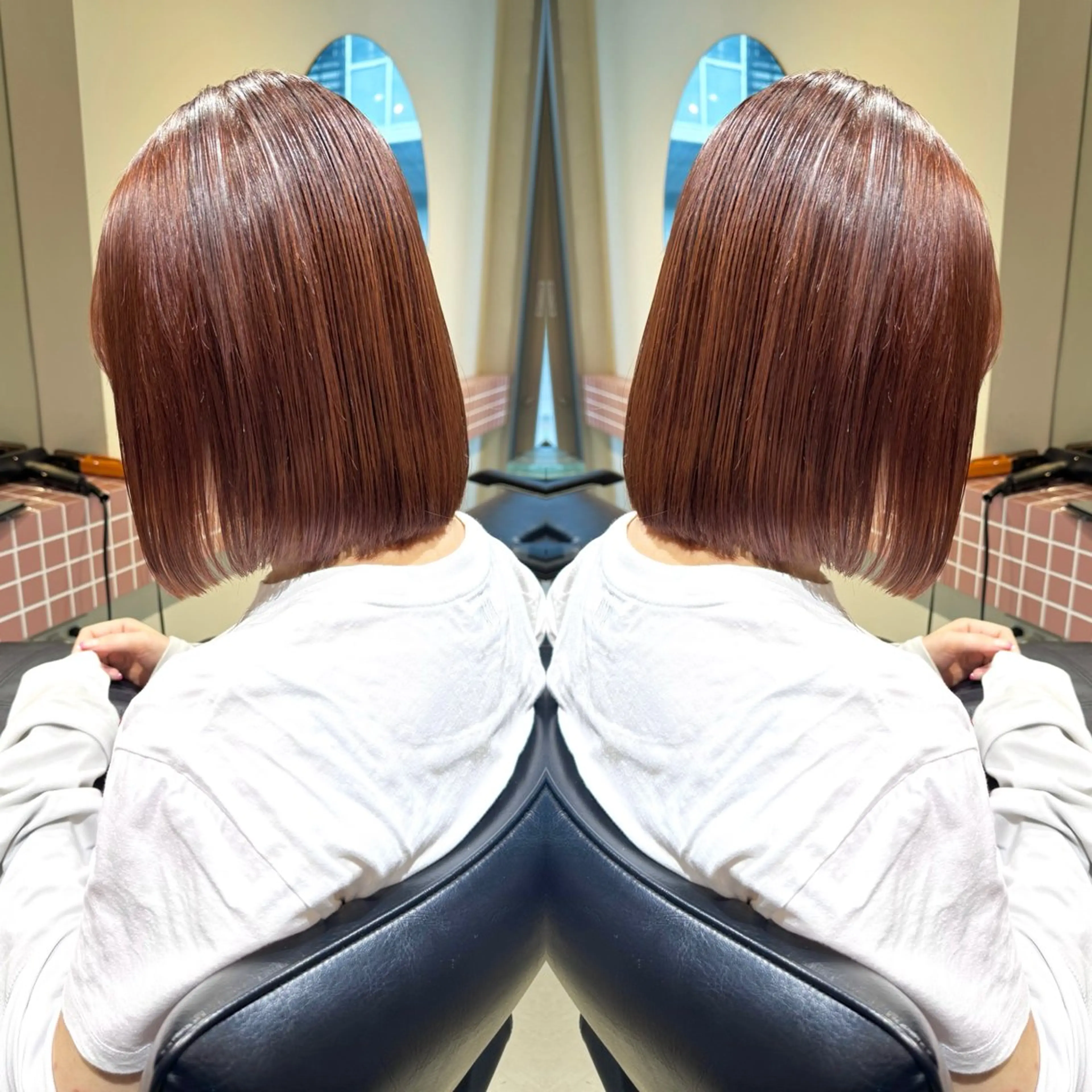 ショート カラー 切りっぱなしボブ ショートボブ アッシュ ベージュカラー ブラウンカラー 髪質改善スペシャリス ト長尾勇弥/梅田中津のヘアスタイル