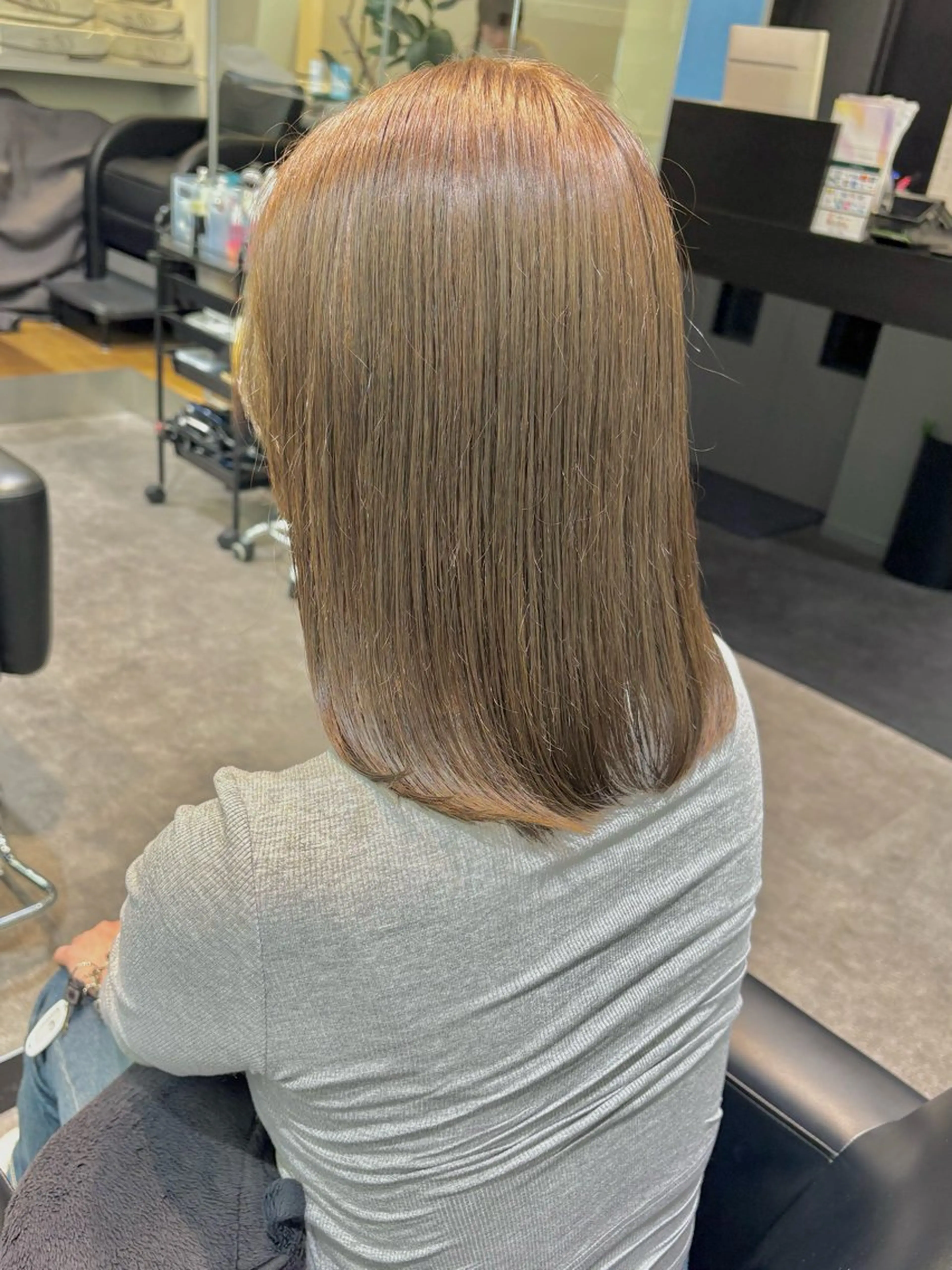 ミディアム カット ヘアカラー トリートメント ダブルカラー🦖 /髪質改善⚡️しおりのヘアスタイル