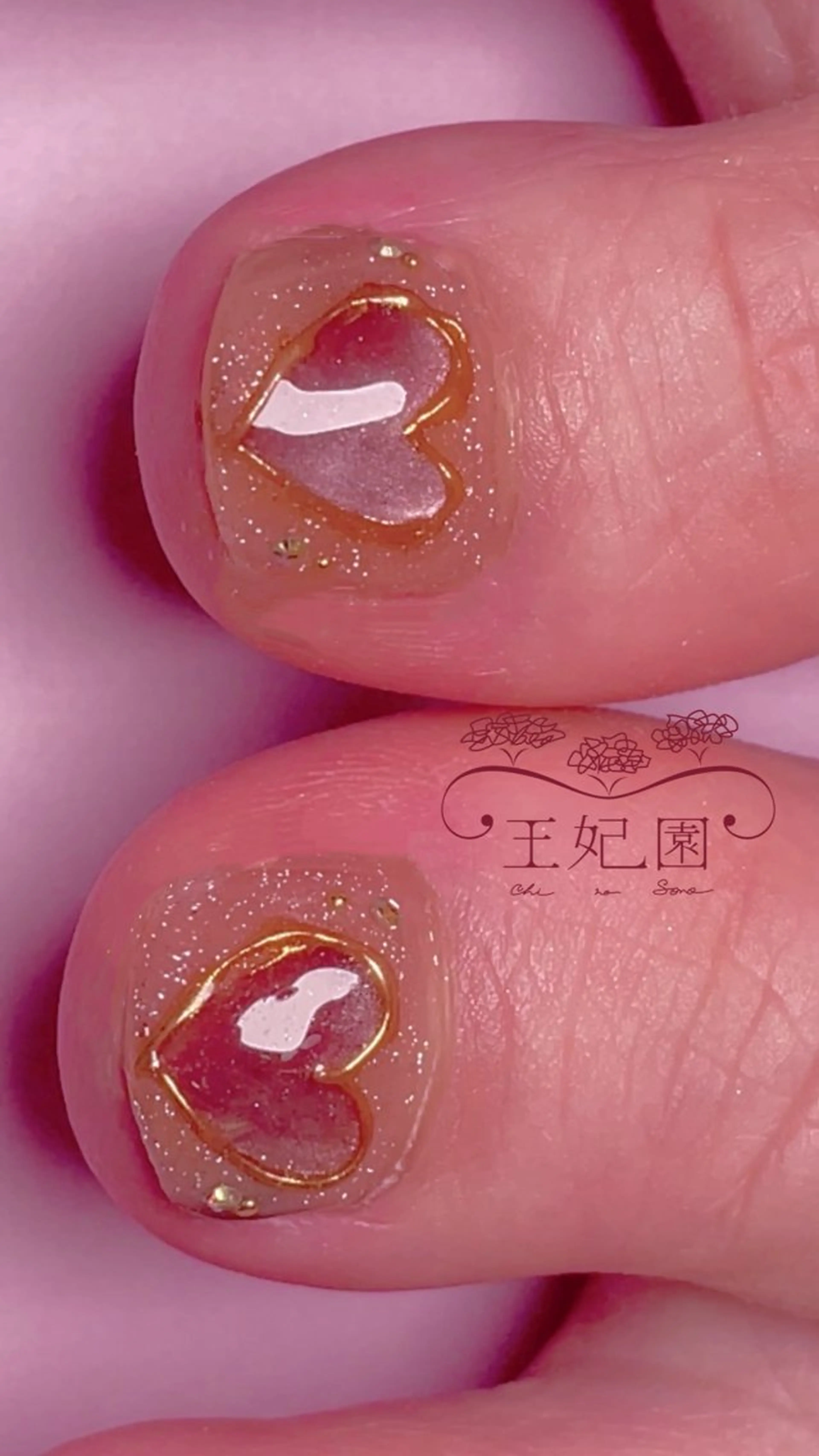 ネイル フットネイル ハート キラキラネイル ラメ(グリッター) マグネットネイル nail salon王妃の園所属・王妃の園 ohinosonoのネイルデザイン