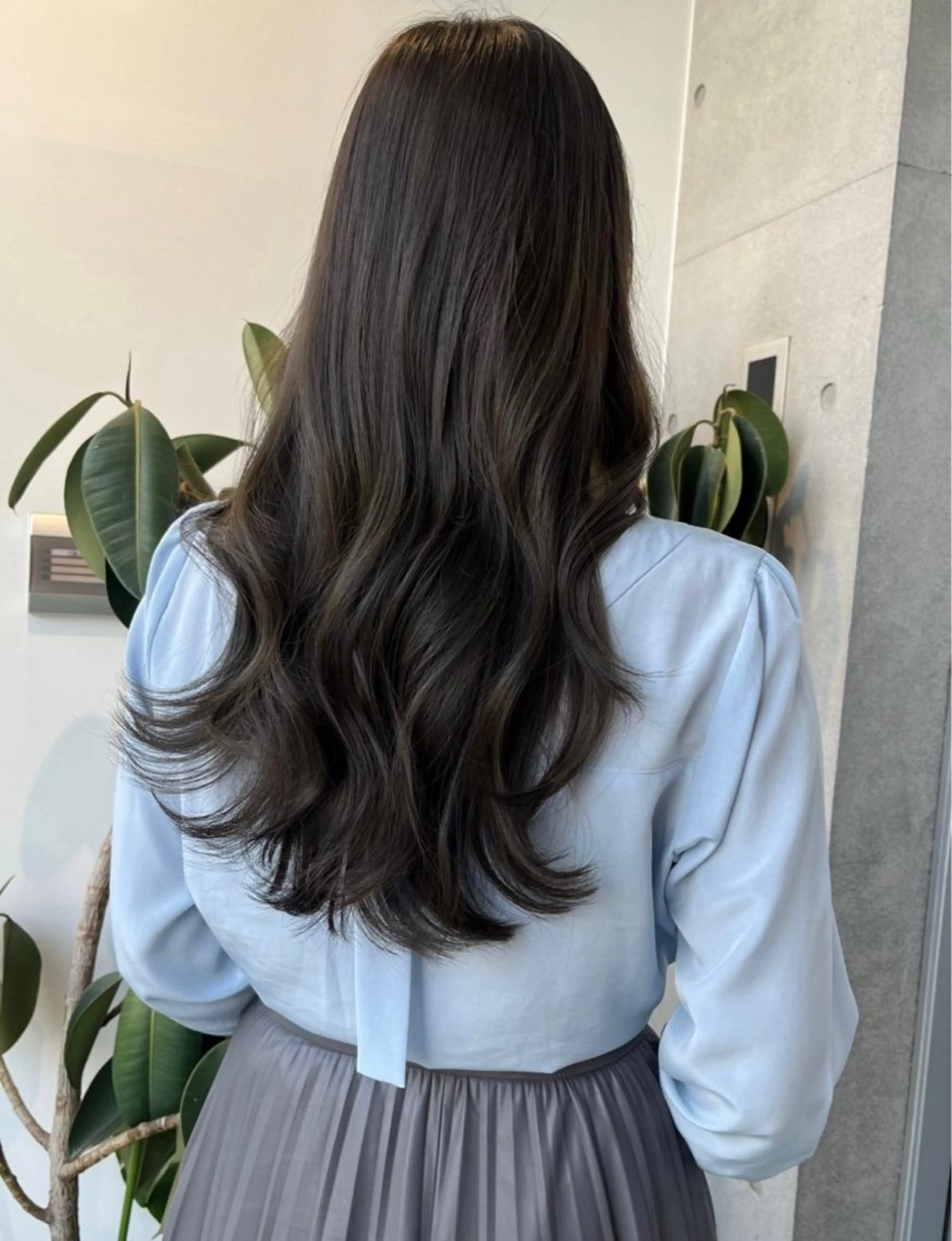 セミロング カラー パーマ ヘアアレンジ カット ヘアカラー トリートメント ヘアセット 透明感/オリーブ/ グレージュ/YUKAのヘアスタイル