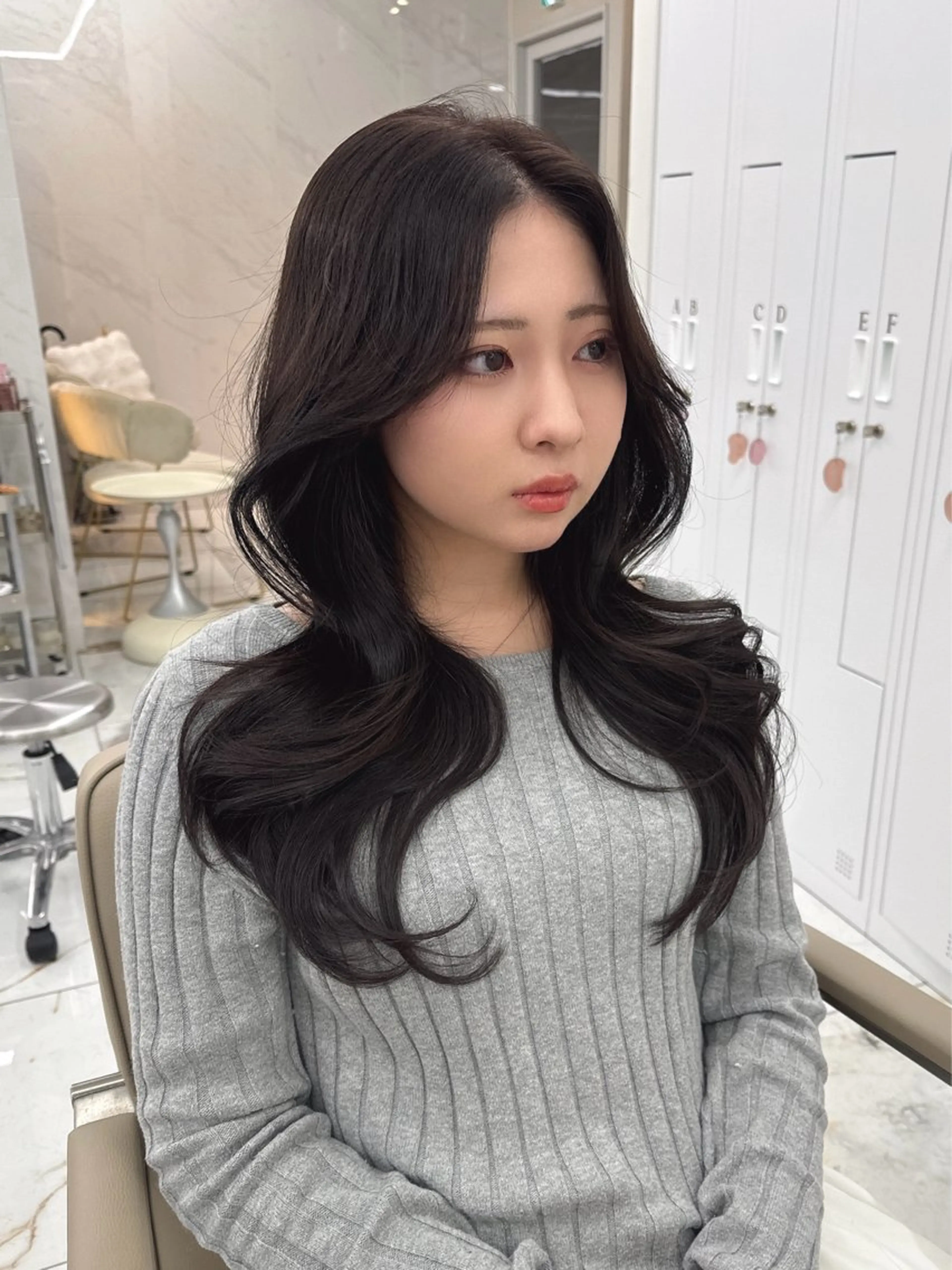 ロング のり🐼顔まわり/ 韓国/レイヤーカットのヘアスタイル