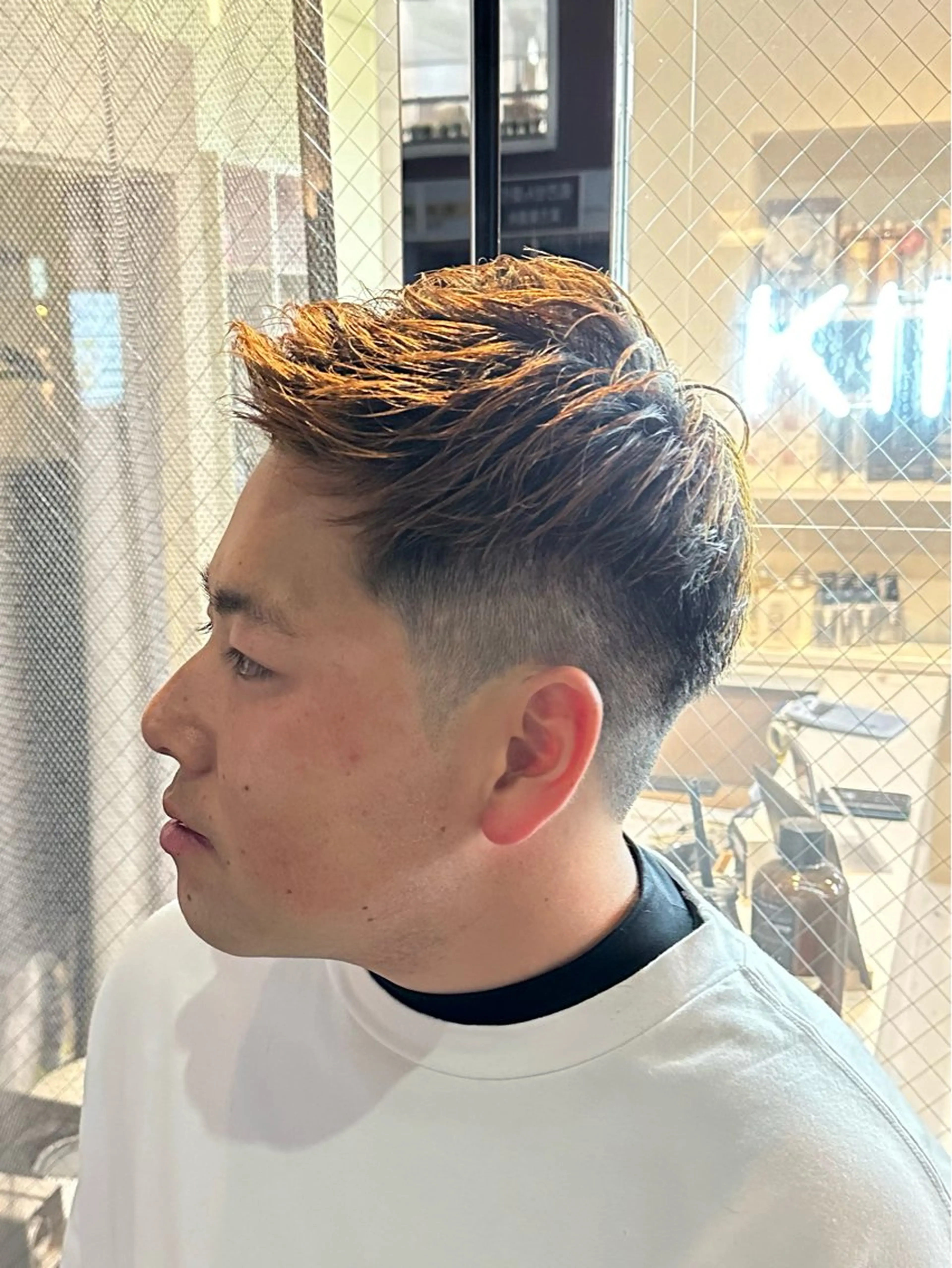 ヘアアレンジ メンズ モヒカン カット ヘアカラー パーマ 梅田/メンズパーマ /短髪/田中崇奨のヘアスタイル