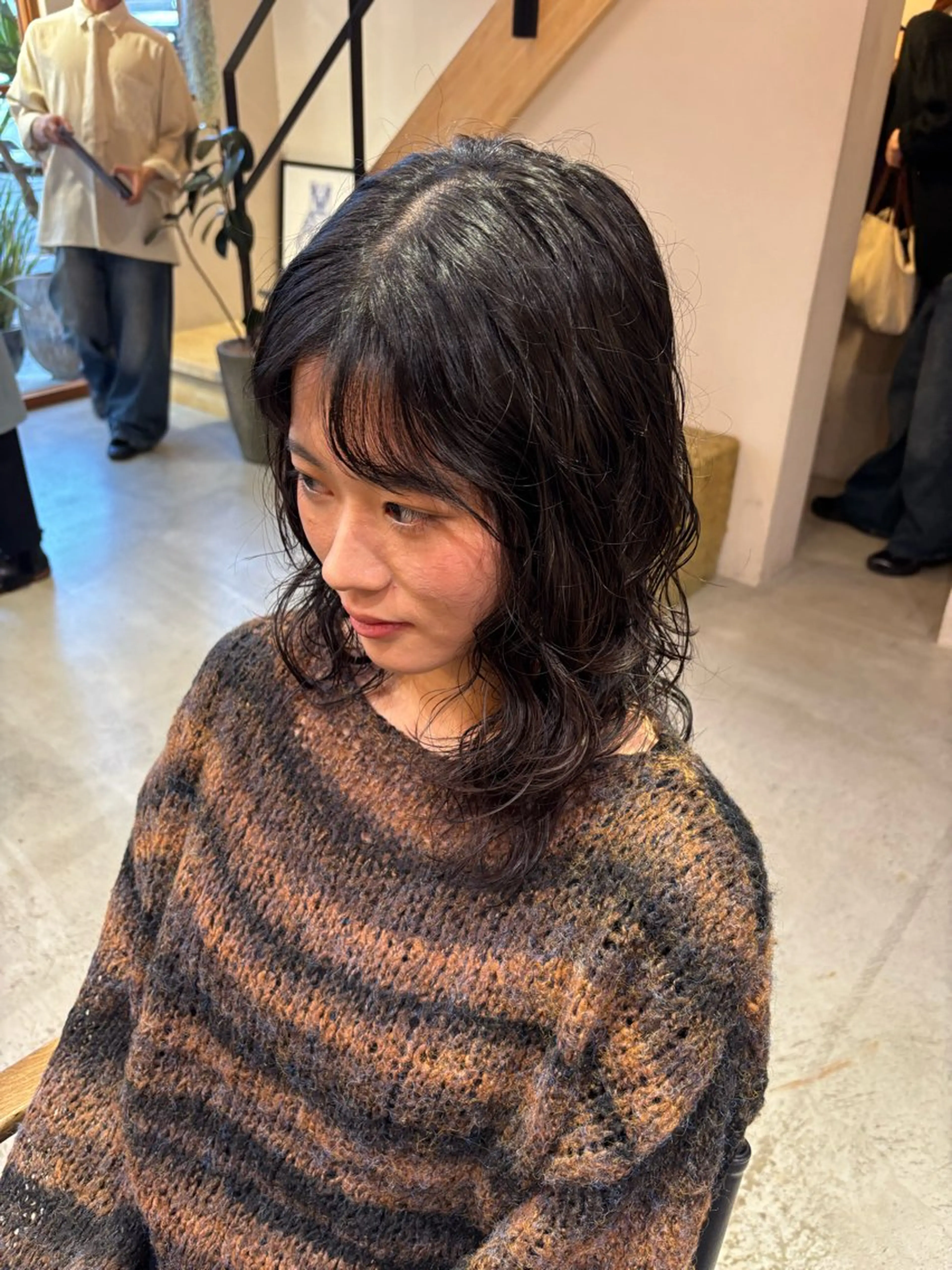 ミディアム パーマ ミディアムパーマ 咲月/モード風/ボブ /ナチュラルカラーのヘアスタイル