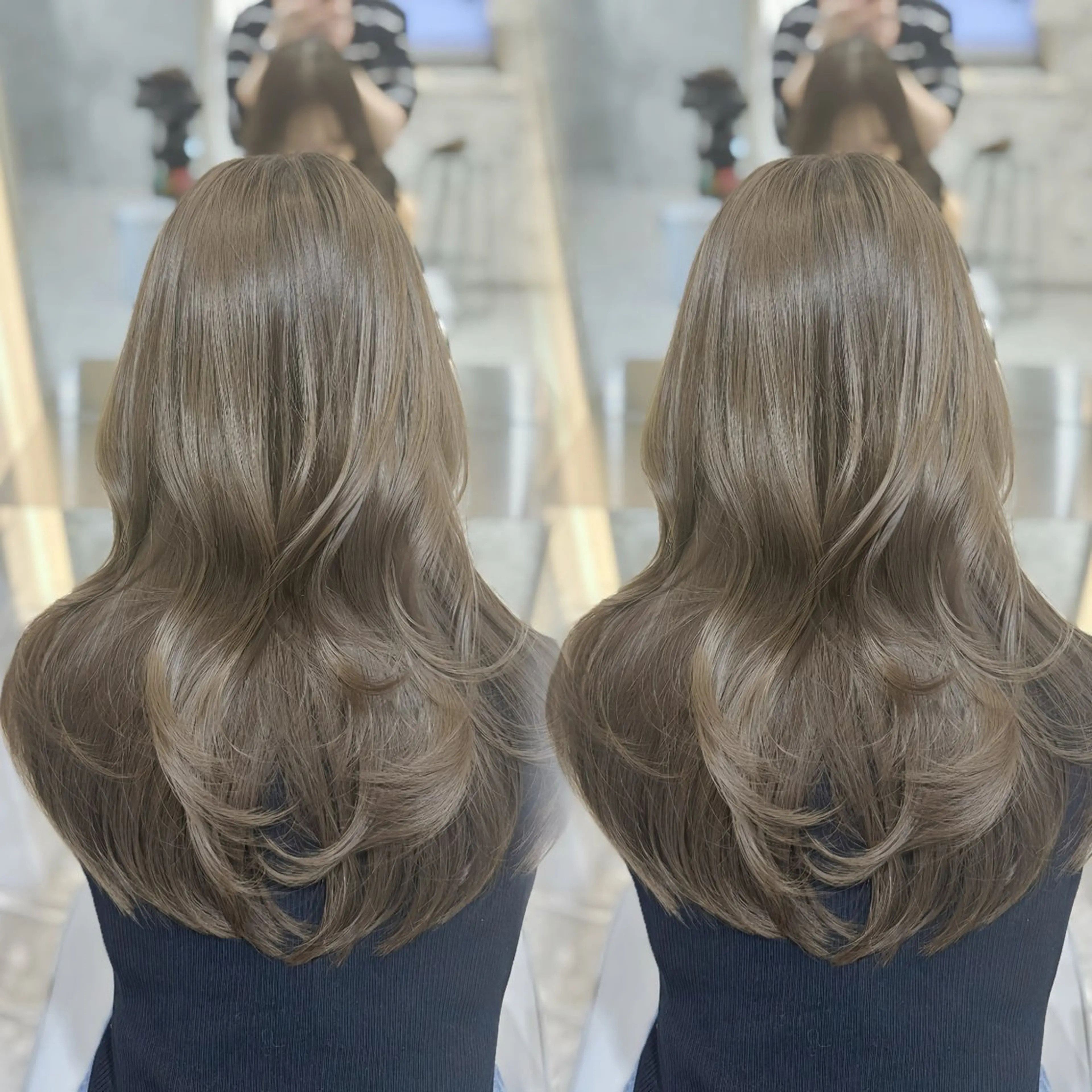 セミロング カラー カット ヘアカラー 縮毛矯正 トリートメント 新宿/韓国風レイヤー 髪質改善/渋谷直樹のヘアスタイル