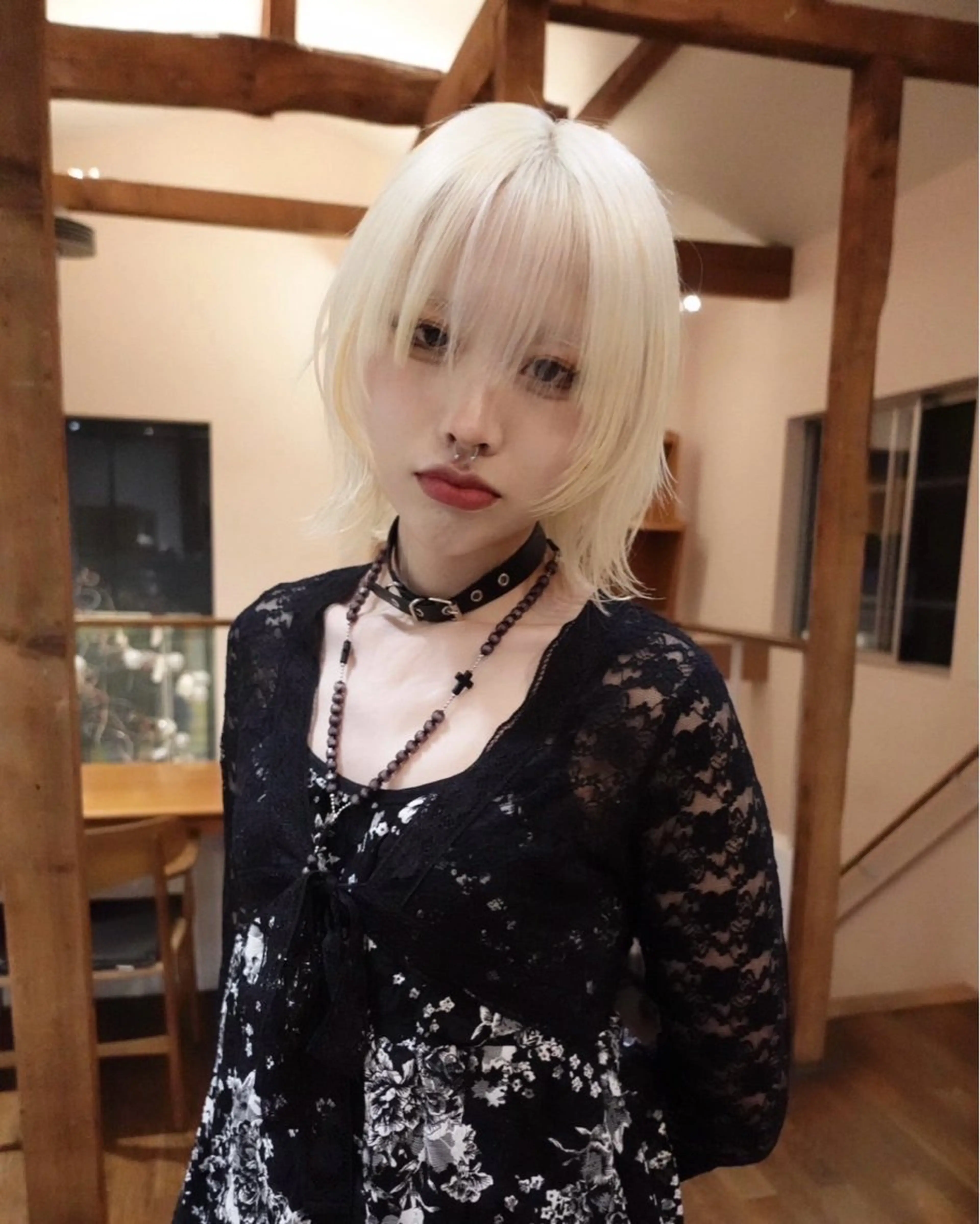 ミディアム Null 表参道所属・岩下昂世/ ハイトーン/デザインのヘアスタイル