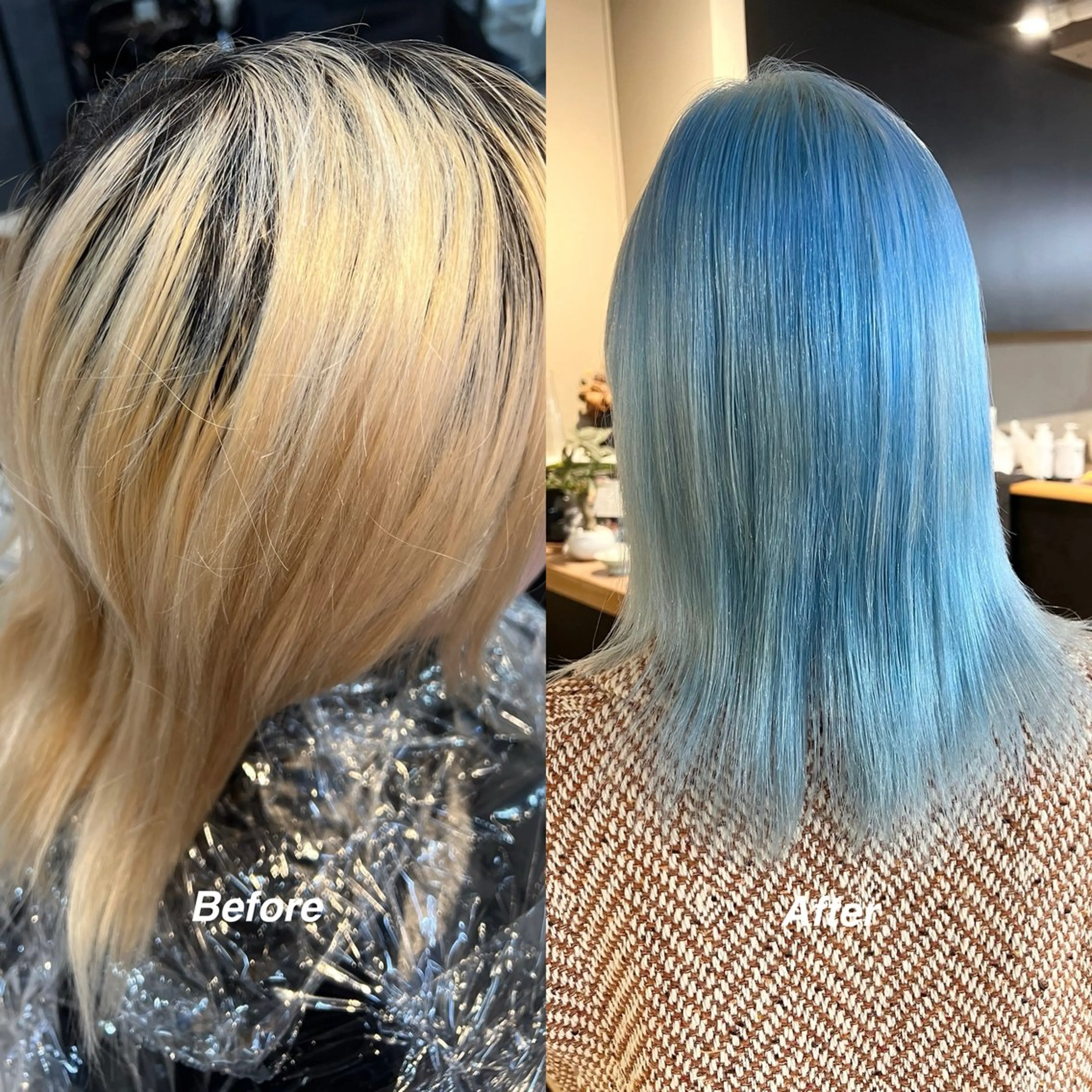 ロング カラー ブリーチ ブルーカラー daiki 原宿のヘアスタイル