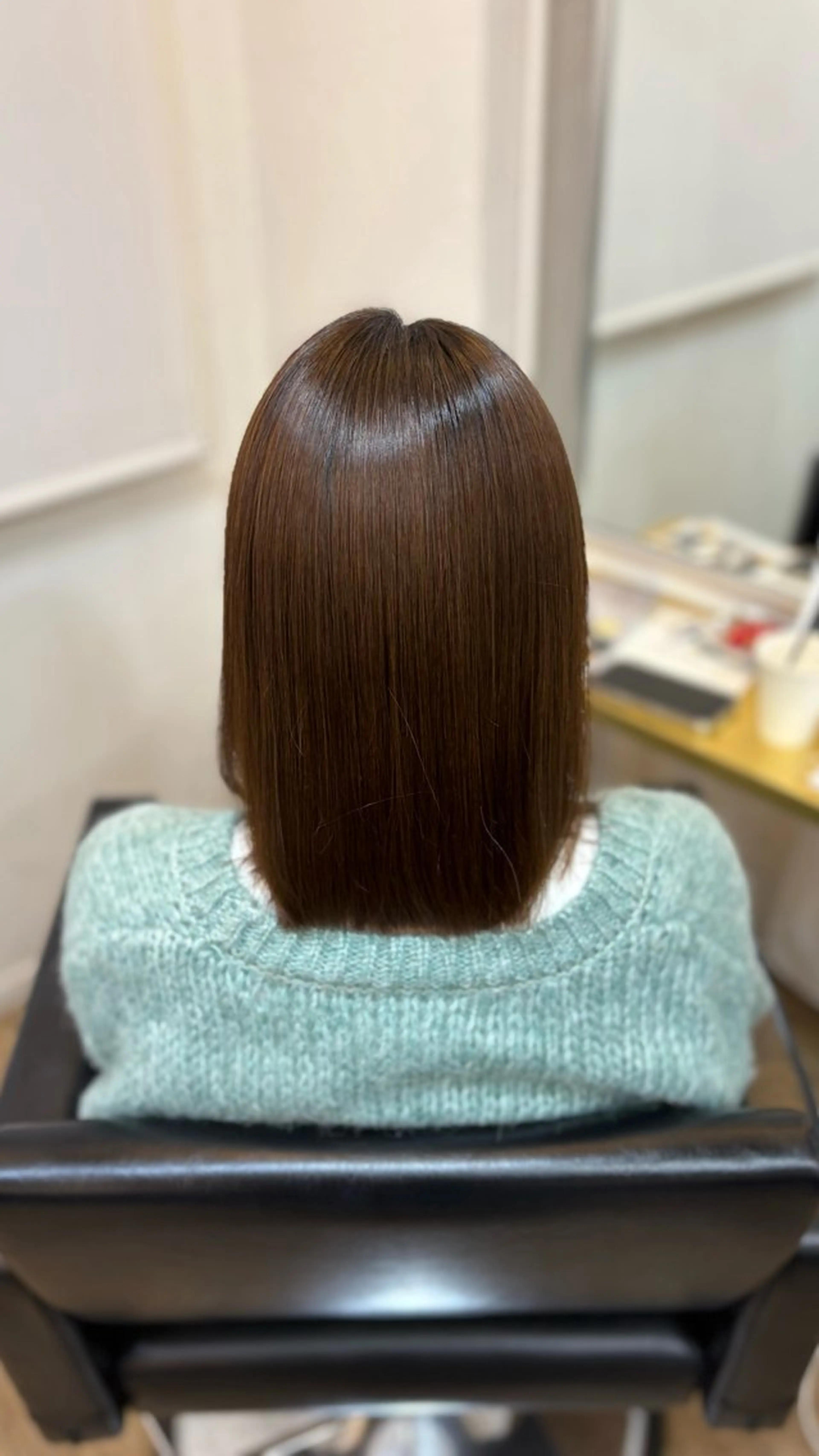 ミディアム 縮毛矯正 トリートメント tomoka/ioe 茶屋町/モデル募集中のヘアスタイル