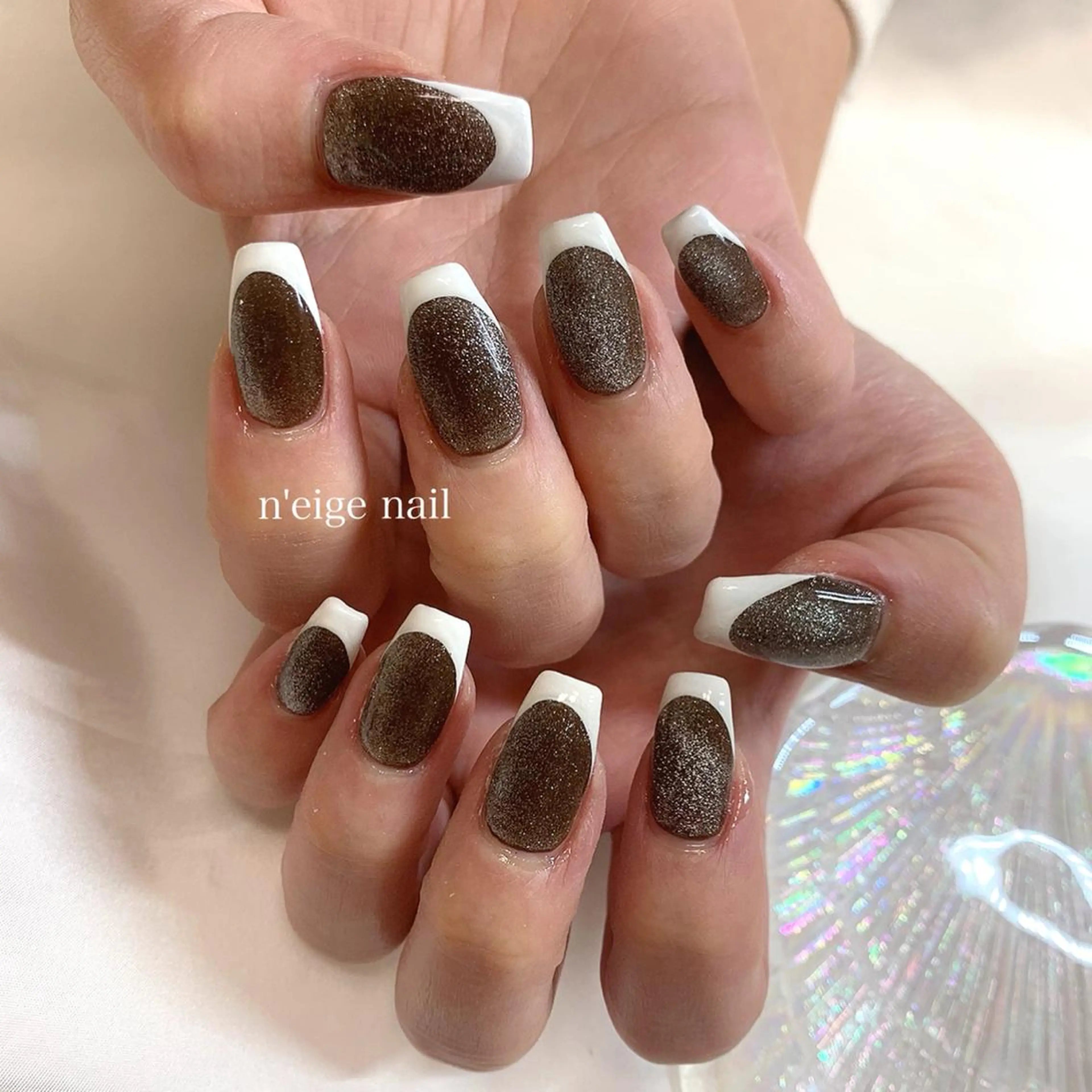 ネイル アートネイル ハート キラキラネイル 韓国ネイル ニュアンスネイル n'eige nail所属・大谷 綾香のネイルデザイン