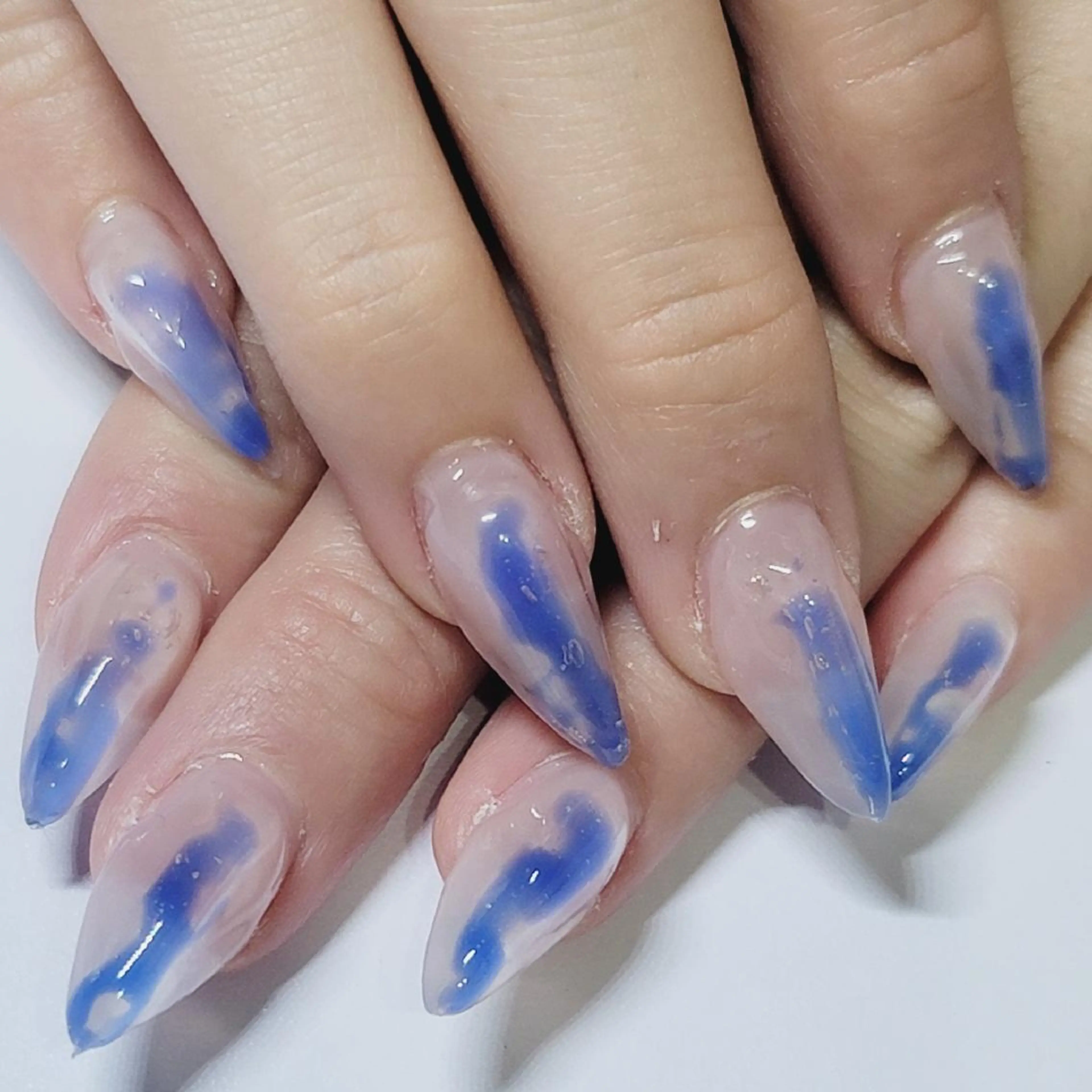 ネイル ブルー ワンカラーネイル ハンドネイル よしだ ひろきのネイルデザイン
