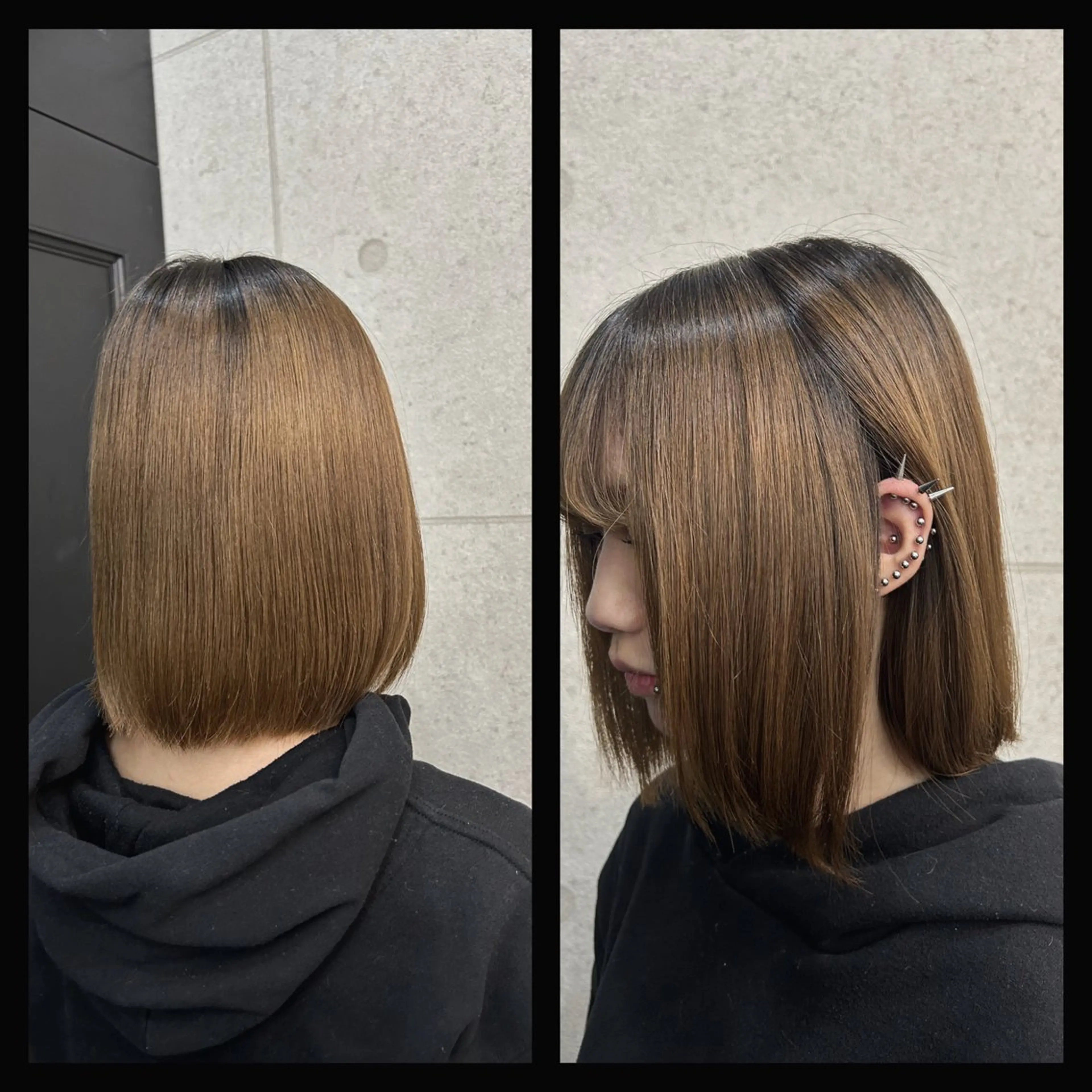 ミディアム 顔まわりレイヤー 顔周りカット レイヤーカット ♠️Anli♠️ KOTA🐈‍⬛のヘアスタイル