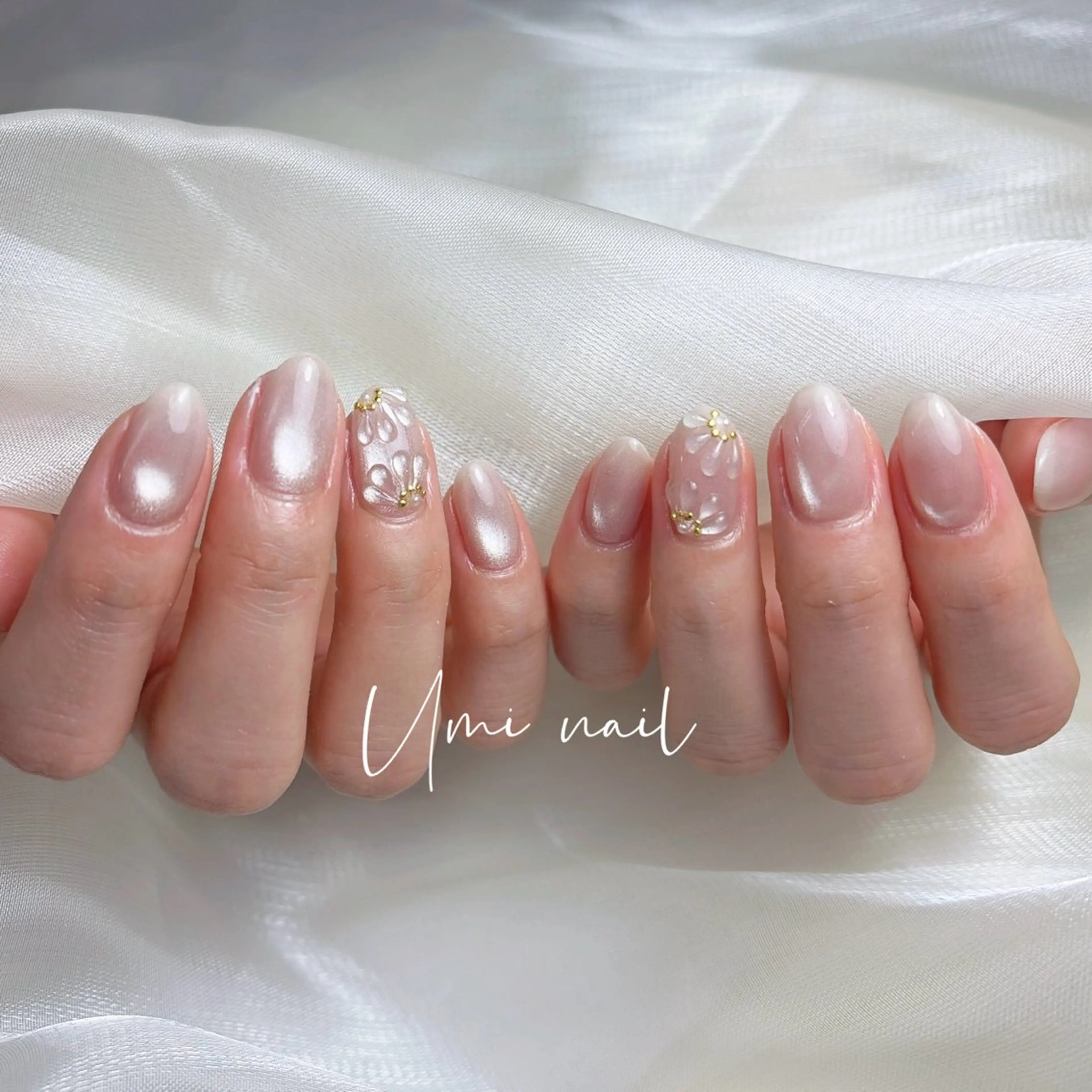 ネイル クリアネイル 成人式 長さ出し フラッシュネイル フットネイル Umi nail Salon所属・Umi.せい 🫧のネイルデザイン