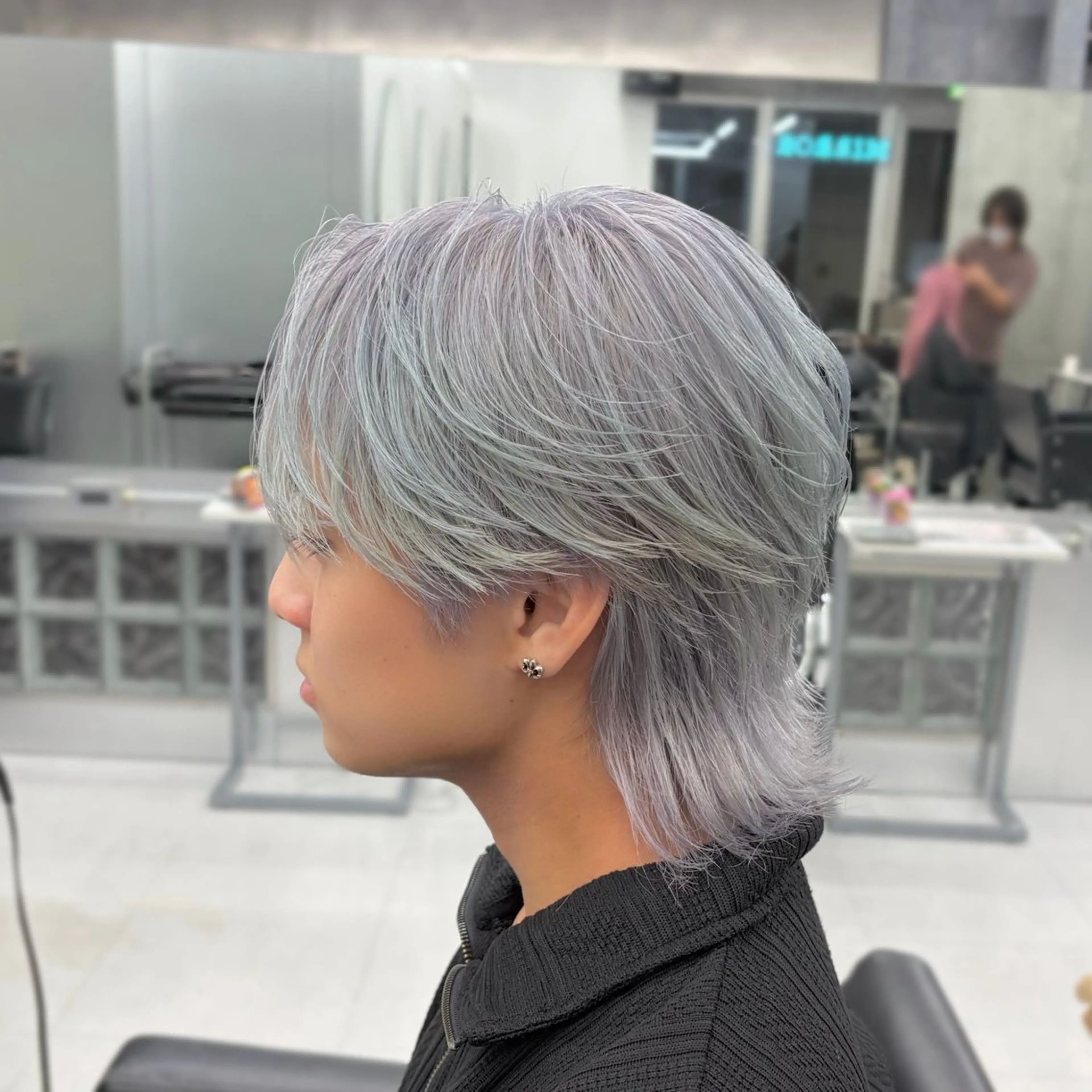 ミディアム カラー メンズ カット ヘアカラー トリートメント 立川ブリーチ/メンズ ウルフ♱ʜᴀʀᴜᴋᴀのヘアスタイル