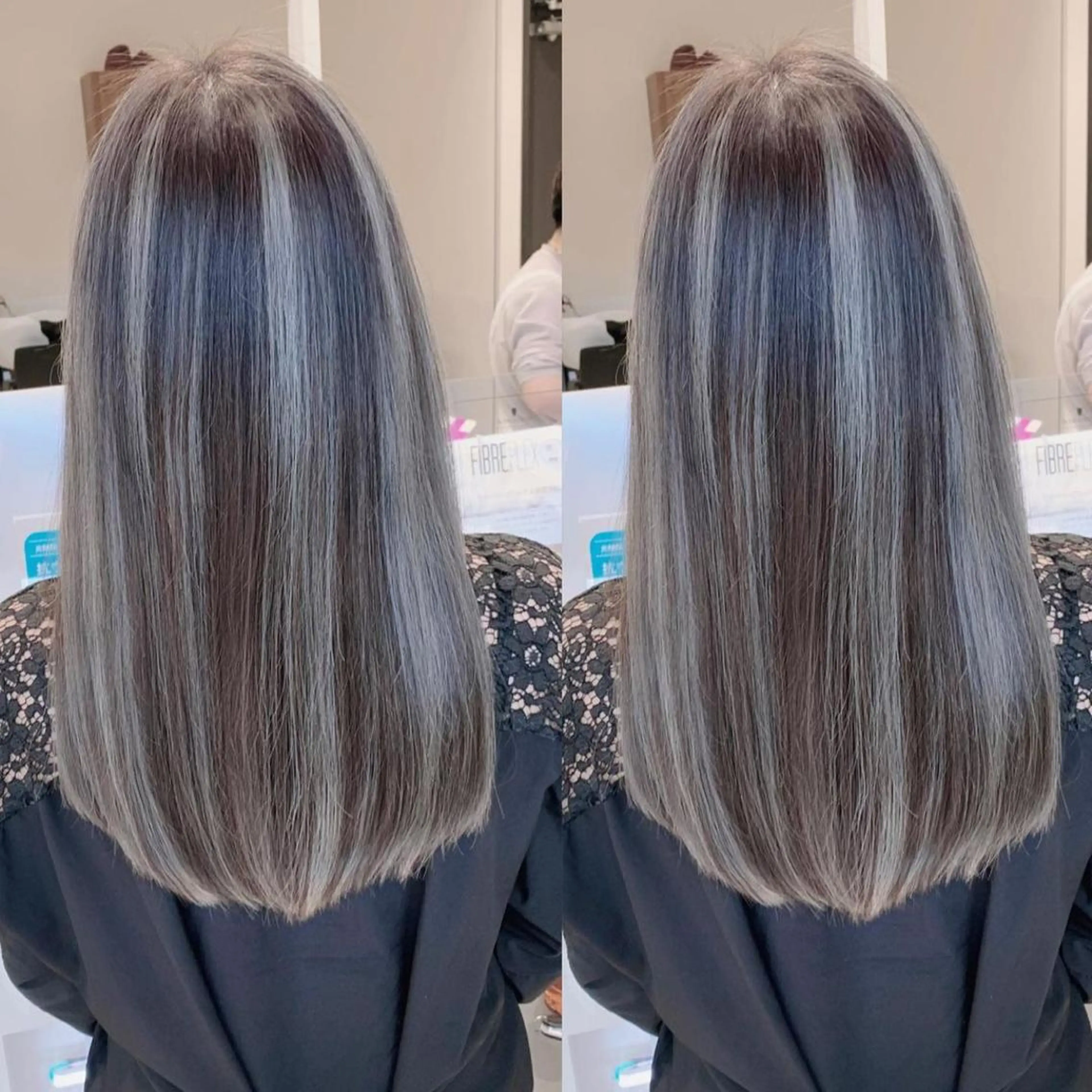 ロング カラー ブリーチ ケアブリーチ ハイライトカラー インナーカラー ハイライト ヘアカラー オフホワイトアンドなんば所属・福西 洋斗のヘアスタイル