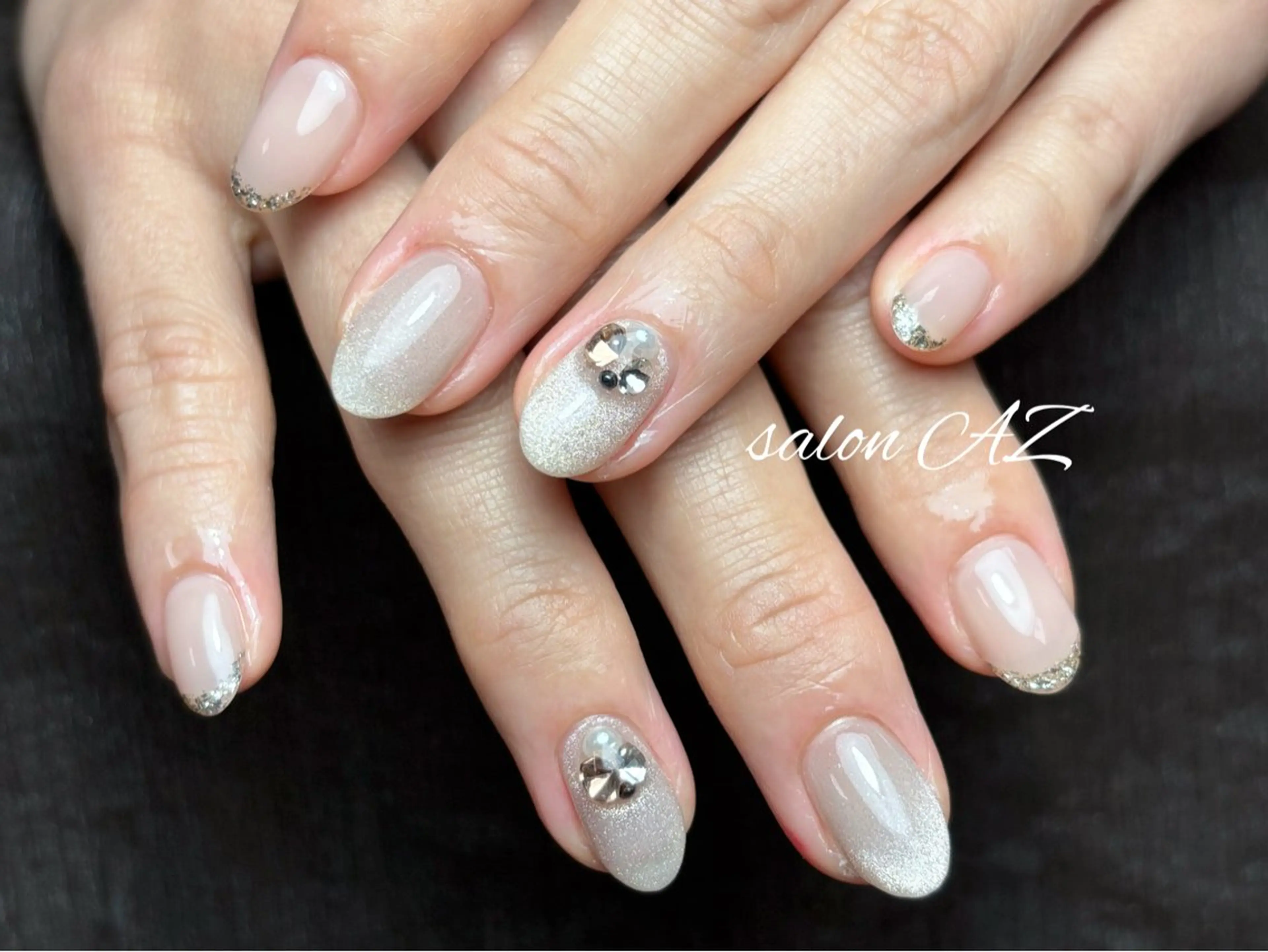 ネイル アートネイル 長さ出し フットネイル フレンチネイル ジェルネイル ハンドネイル salon AZのネイルデザイン