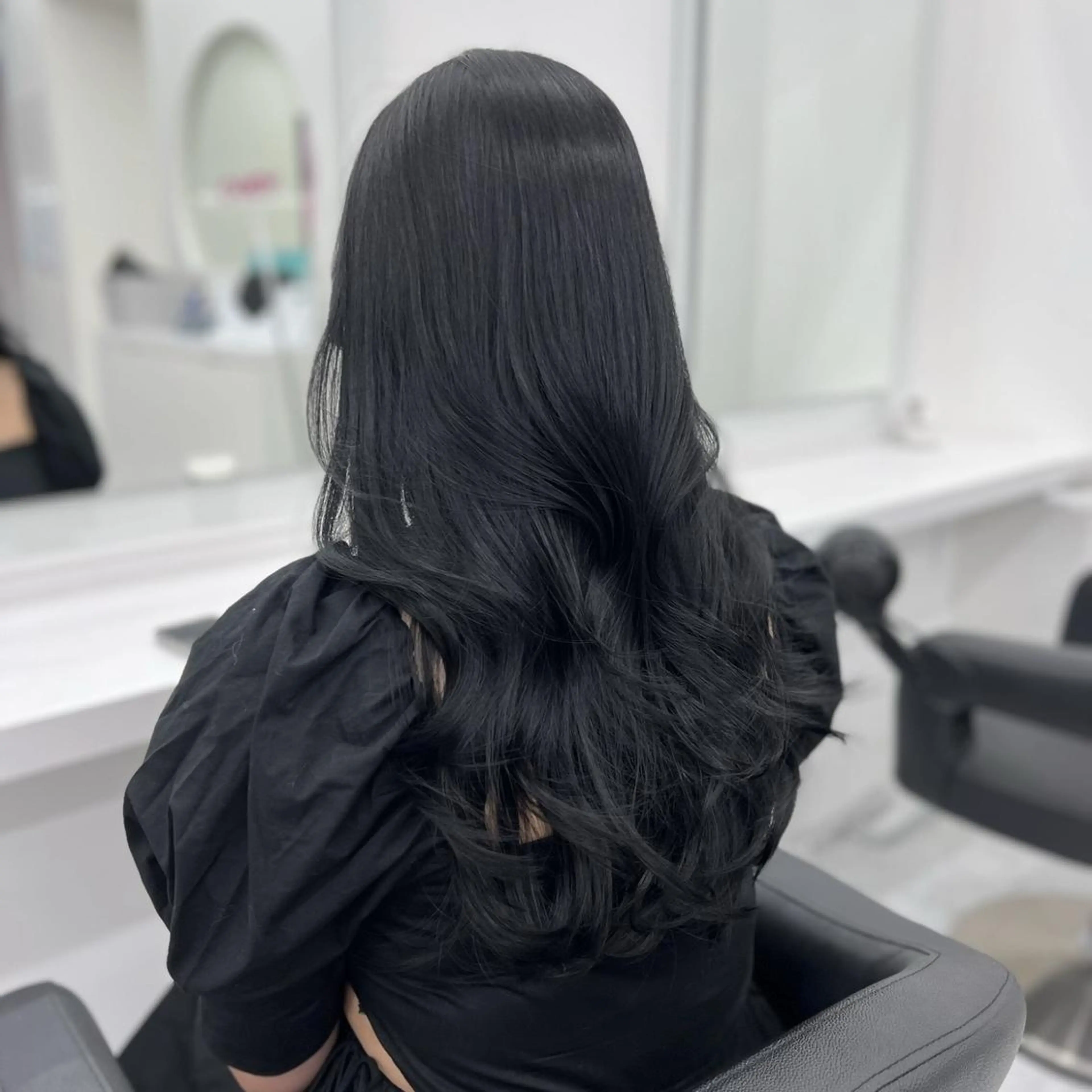 ミディアム ヘアカラー トリートメント ヘッドスパ ヘアセット 韓国ヘア/レイヤー 🩶トレンドスタイルのヘアスタイル