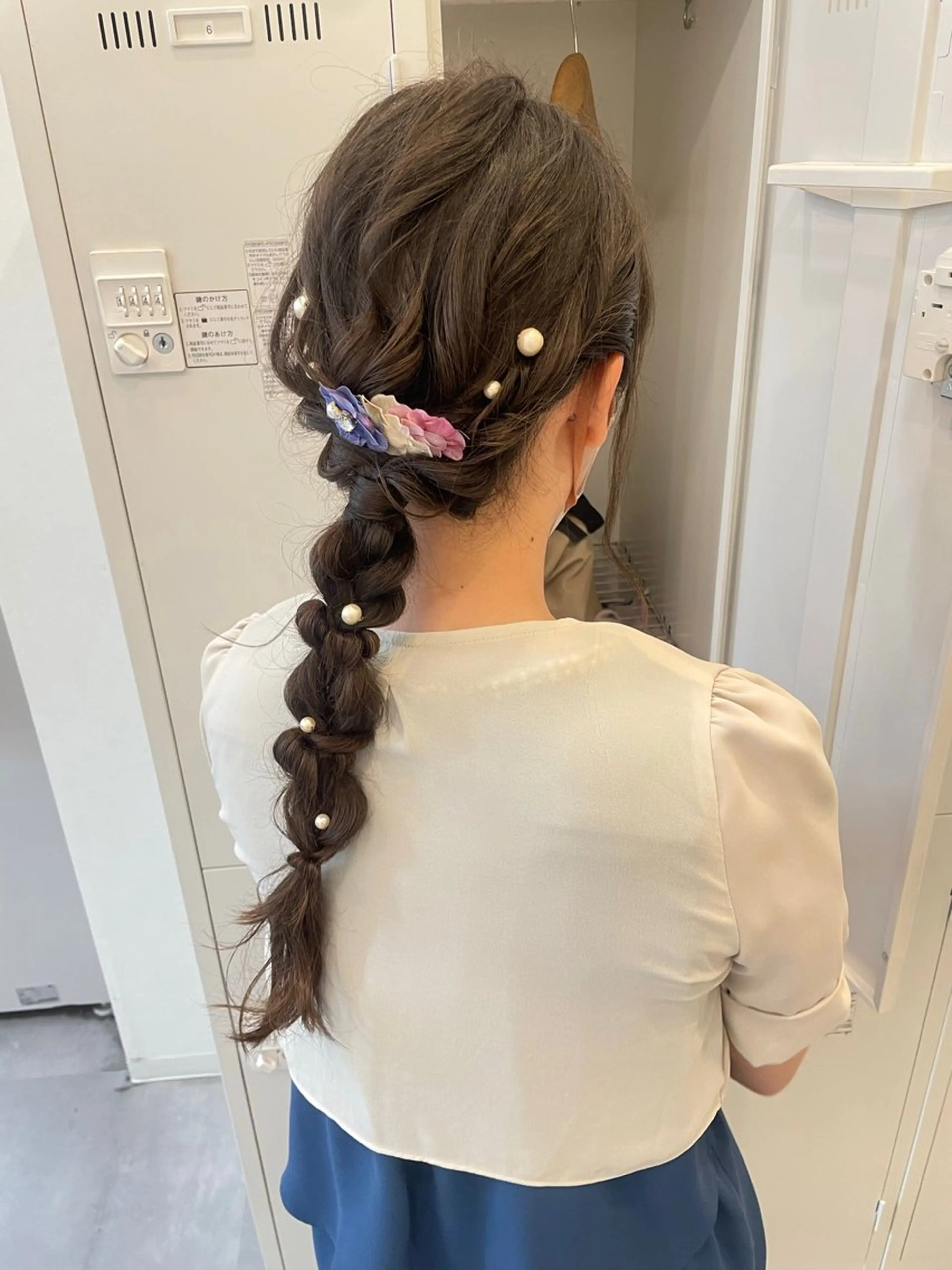 ロング ヘアアレンジ 縮毛矯正×髪質改善 カラー×クロスパーマのヘアスタイル