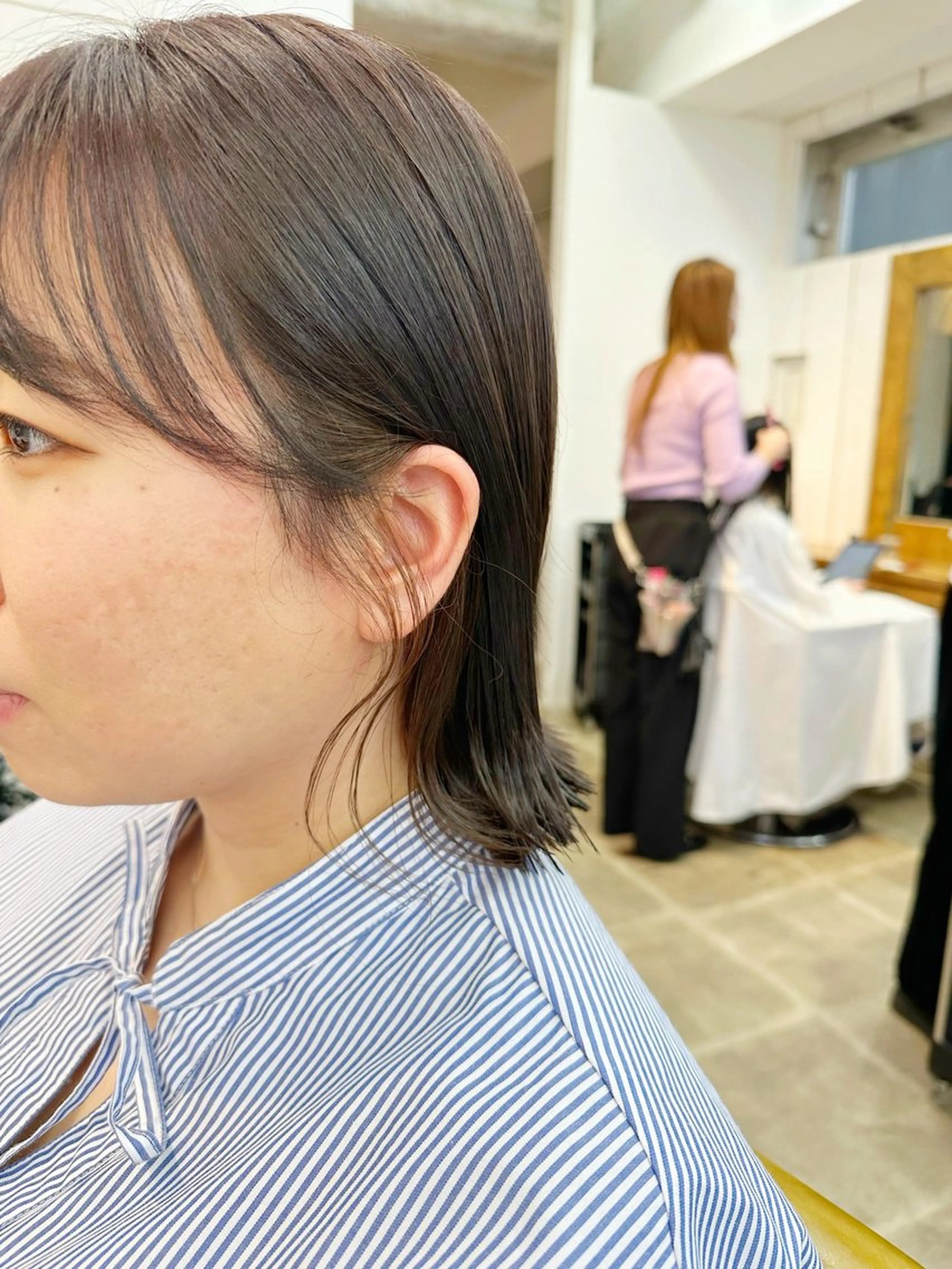 ミディアム カラー くせ毛 カット ヘアカラー newline銀座所属・銀座ショート/ 大人ショート/金子涼のヘアスタイル