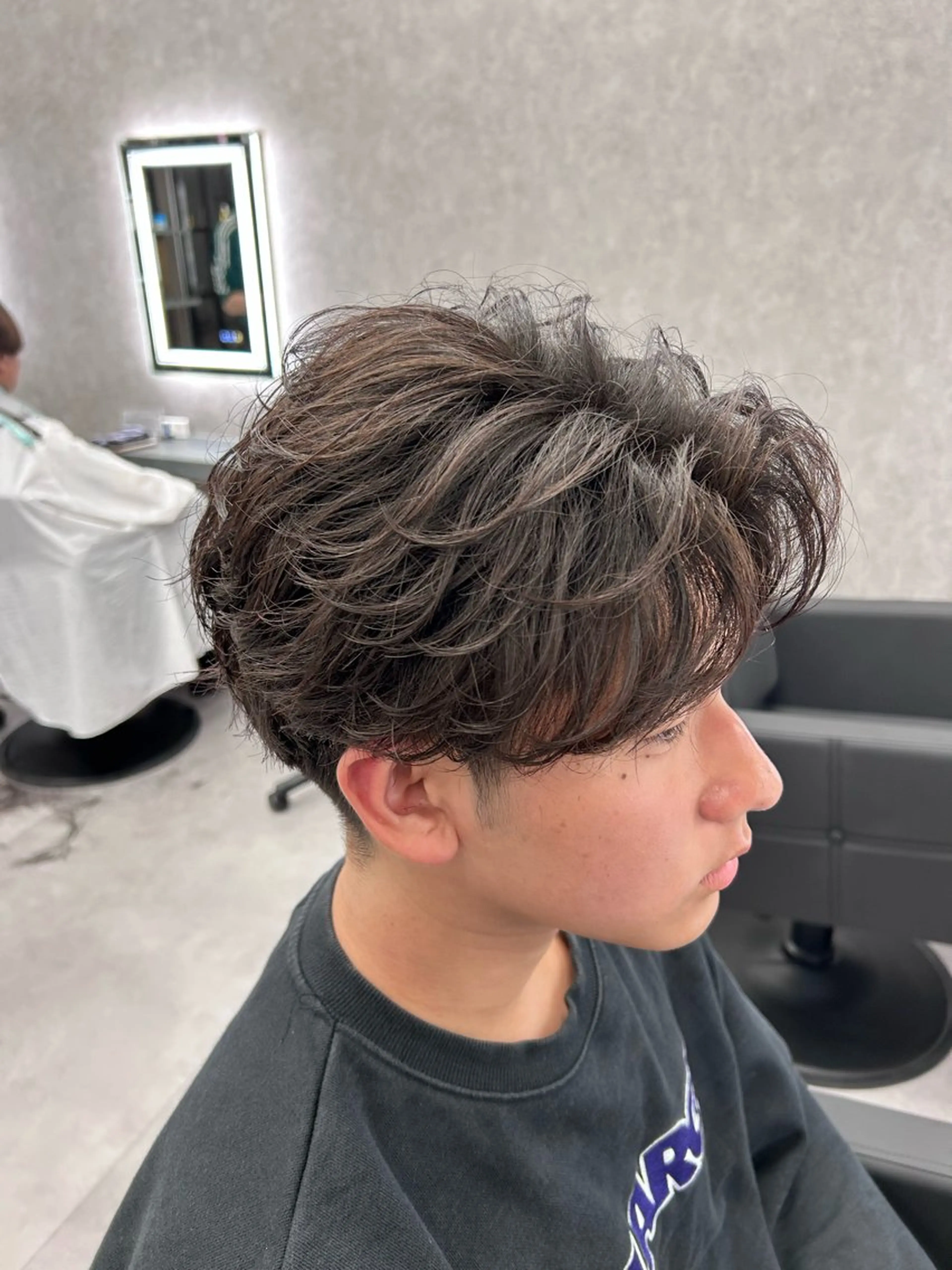 ショート カラー パーマ メンズ フェザーパーマ メンズパーマ カット パーマ メンズスペシャリスト 👑/YUTAのヘアスタイル