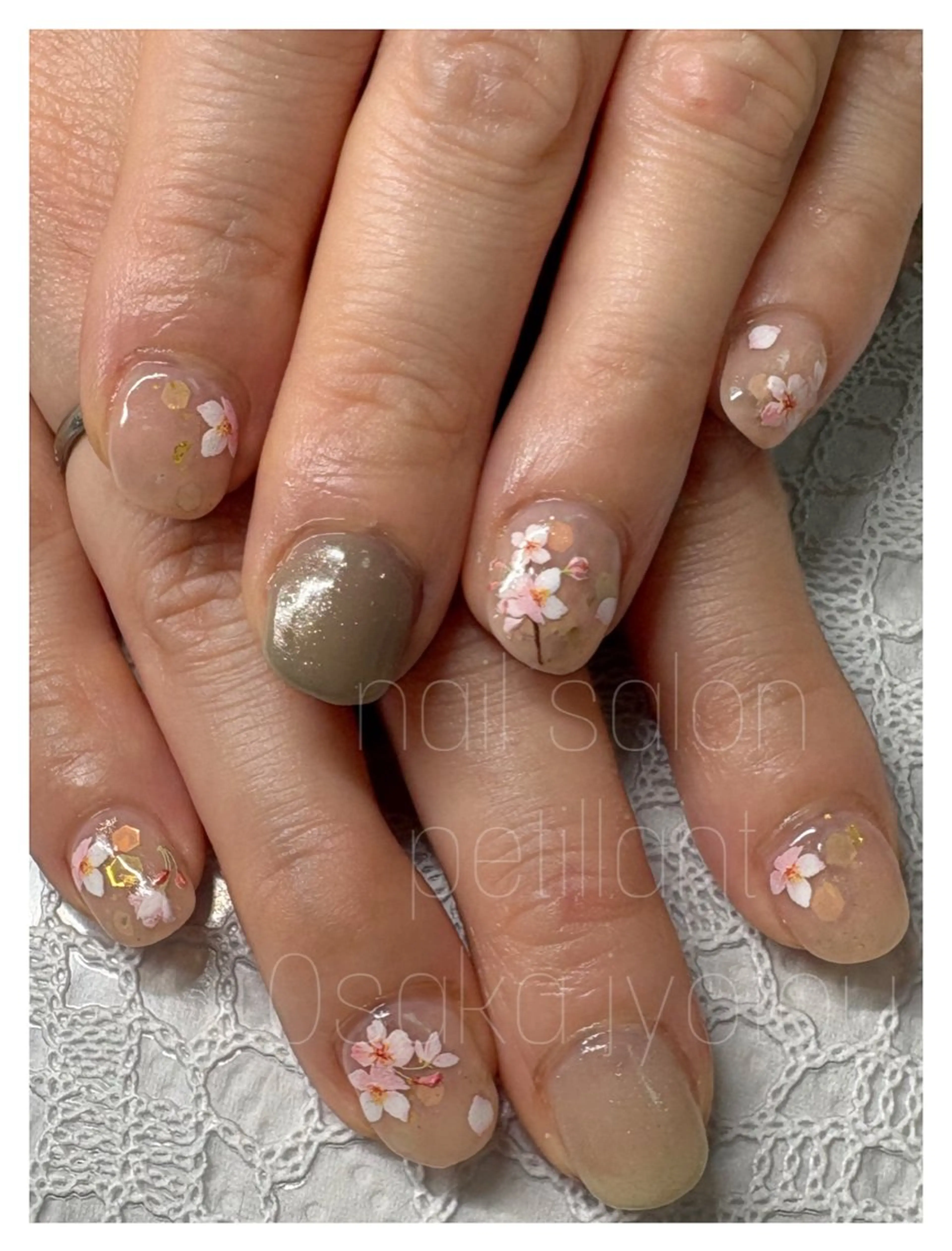 ネイル アートネイル 桜ネイル ハンドネイル ハンドケア petillant所属・nail salon petillantのネイルデザイン