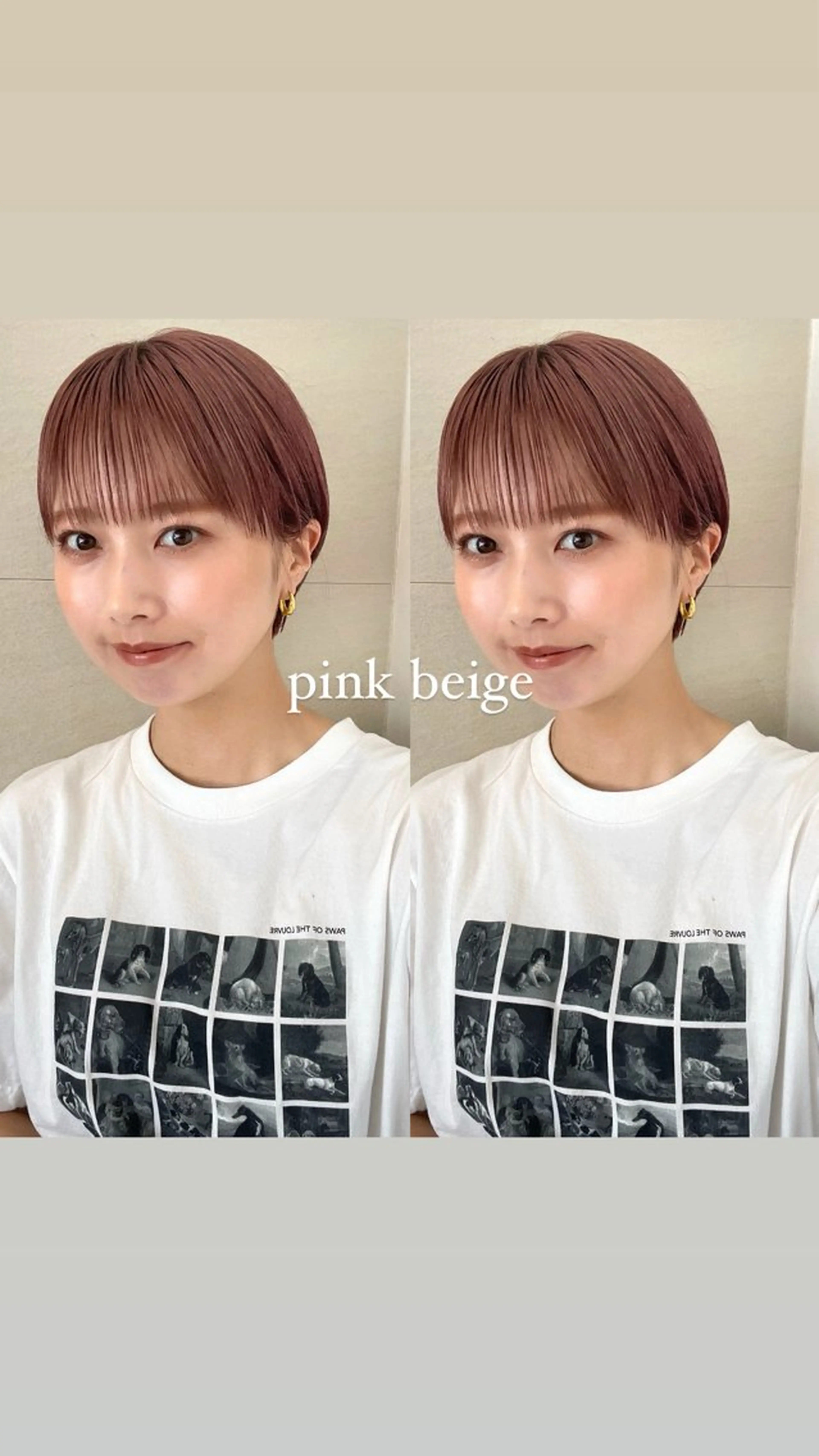 ショート カラー ベージュカラー ピンクカラー ピンクベージュ 顔まわり/レイヤー/ 透明感/まいな🥨のヘアスタイル