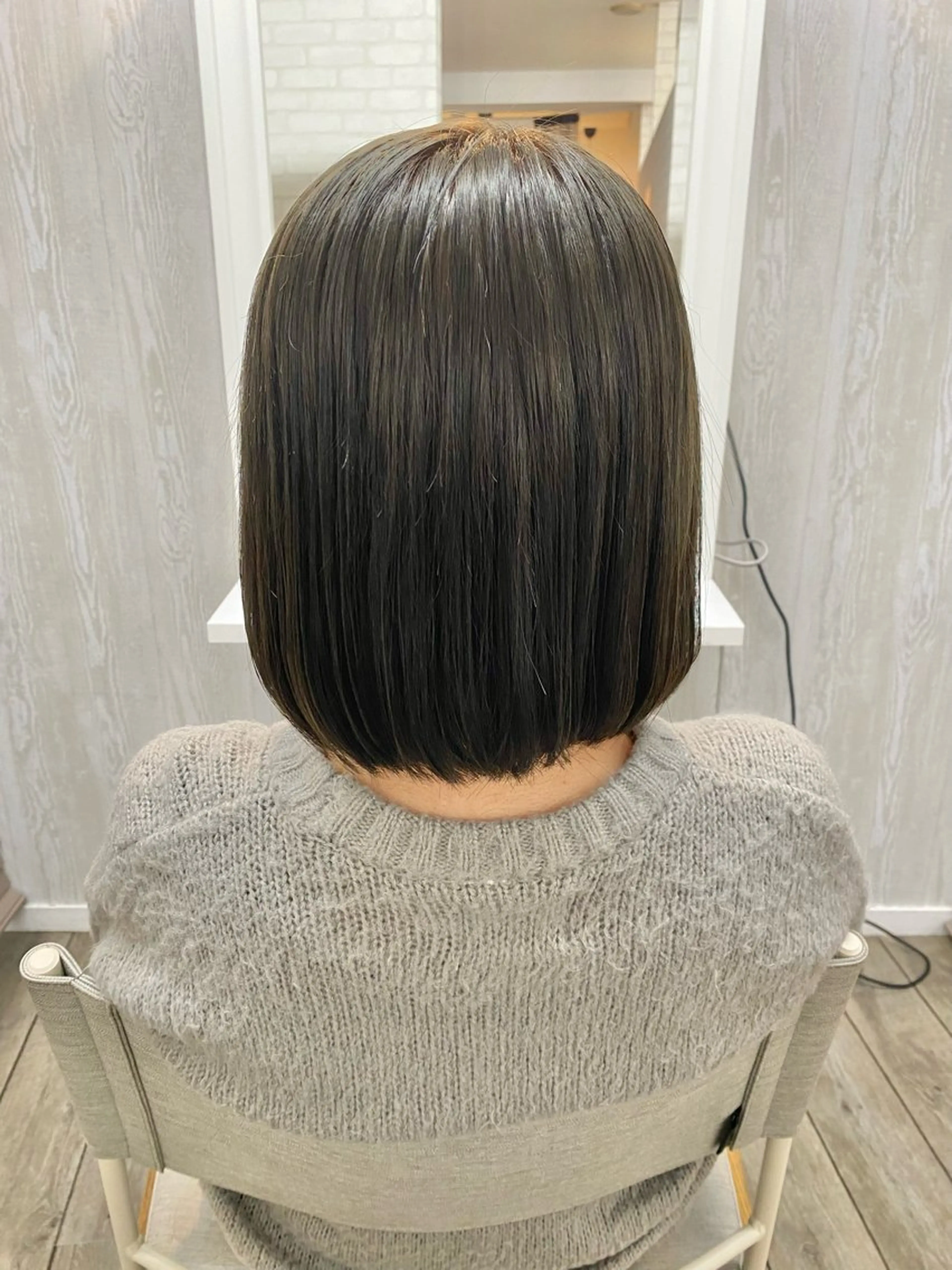 ミディアム カラー ベージュカラー オリーブベージュ ヘアカラー トリートメント THETAふじみ野 野宮のヘアスタイル