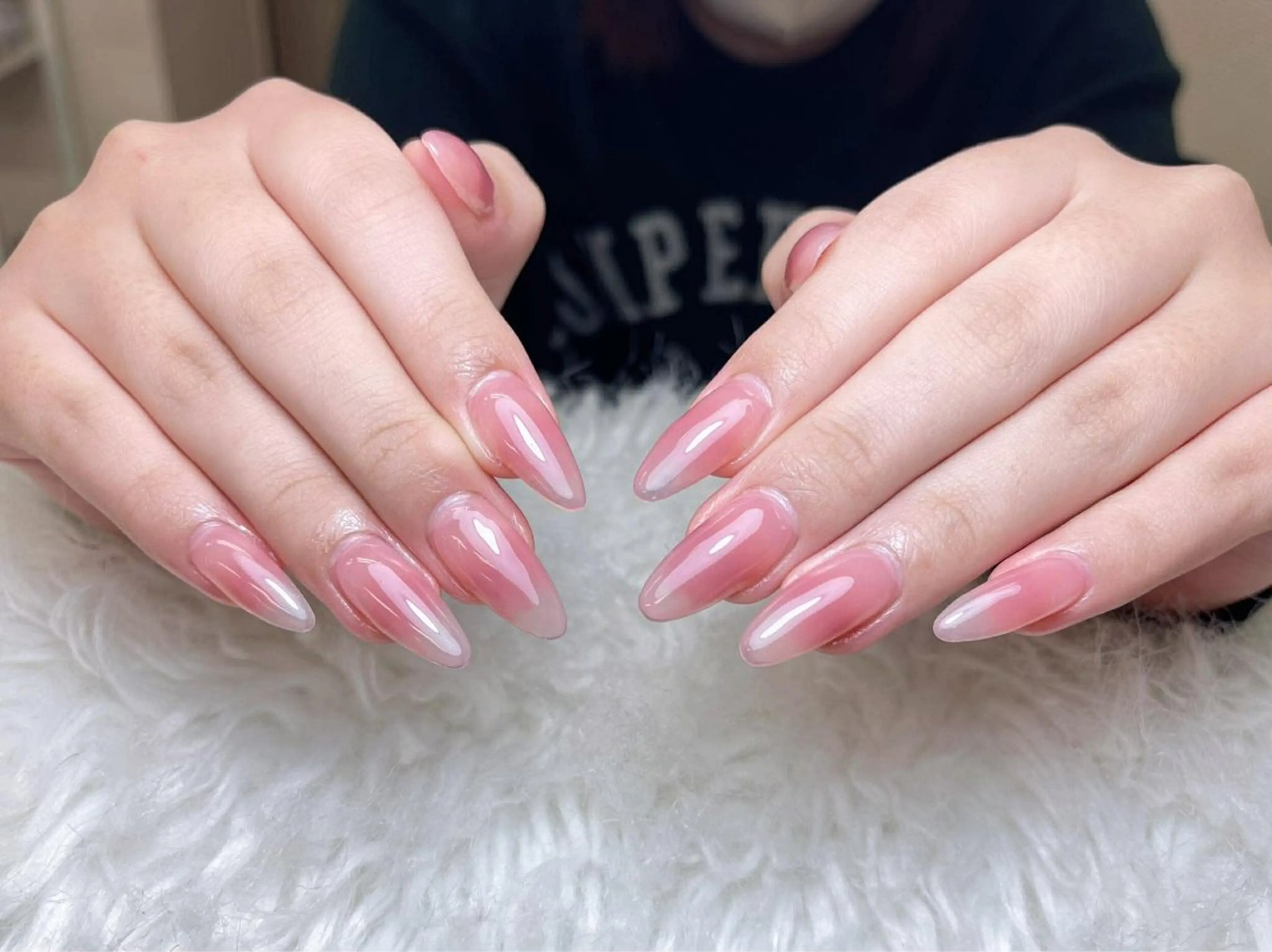 ネイル フレンチネイル ジェルネイル ガーリー 韓国ネイル ロングネイル ハンドネイル NieNail Nezukoのネイルデザイン