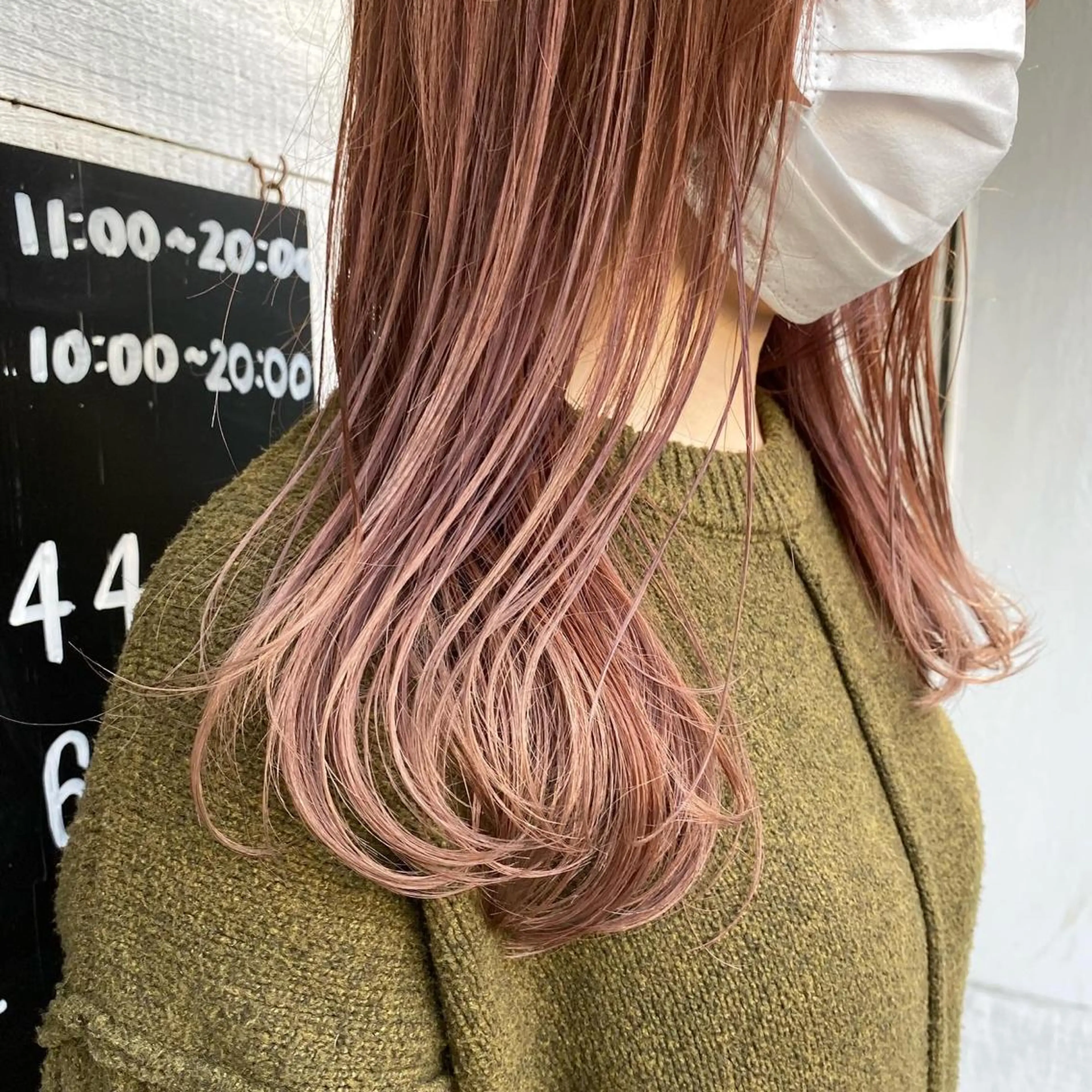 セミロング カラー ベージュカラー ピンクカラー ピンクベージュ カット ヘアカラー トリートメント 森貴裕/ベージュ/ パーマ/オリーブのヘアスタイル