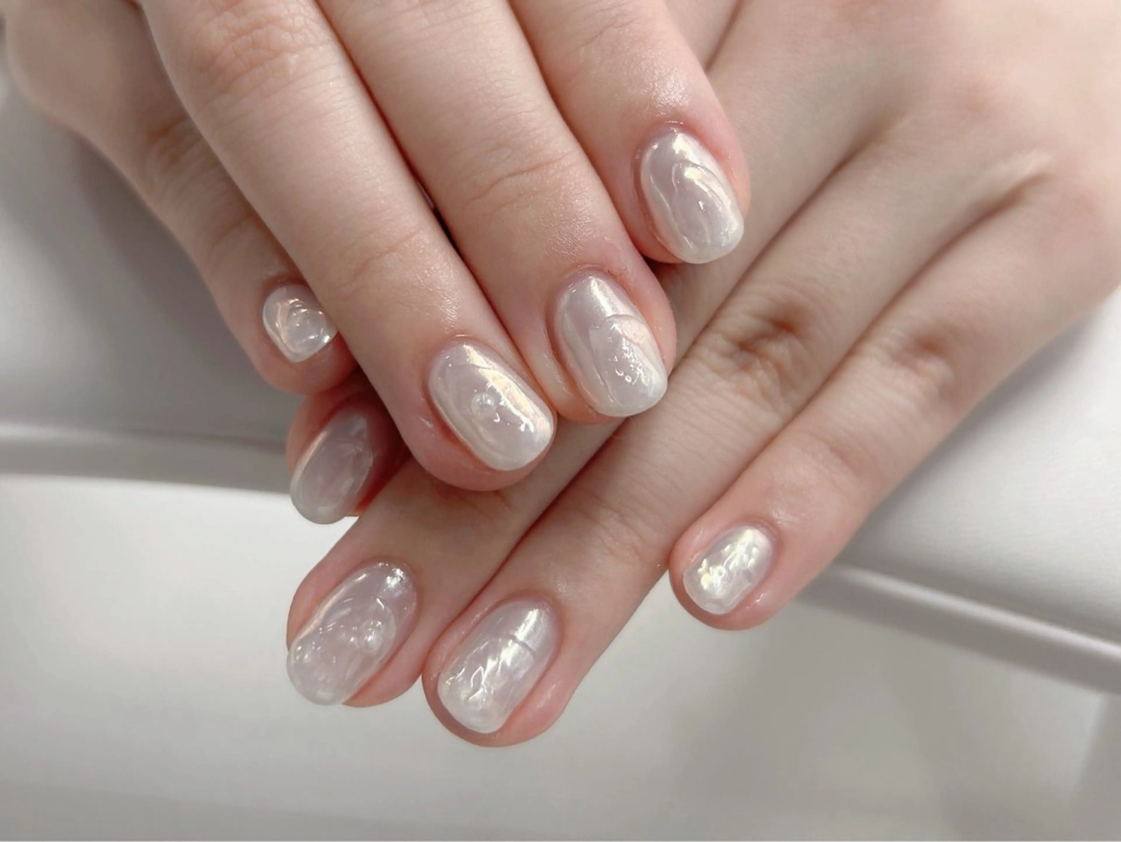 ネイル オーロラネイル 桜ネイル ニュアンスネイル シンプルネイル ワンホンネイル ハンドネイル Forca total studio所属・Forca Airaのネイルデザイン