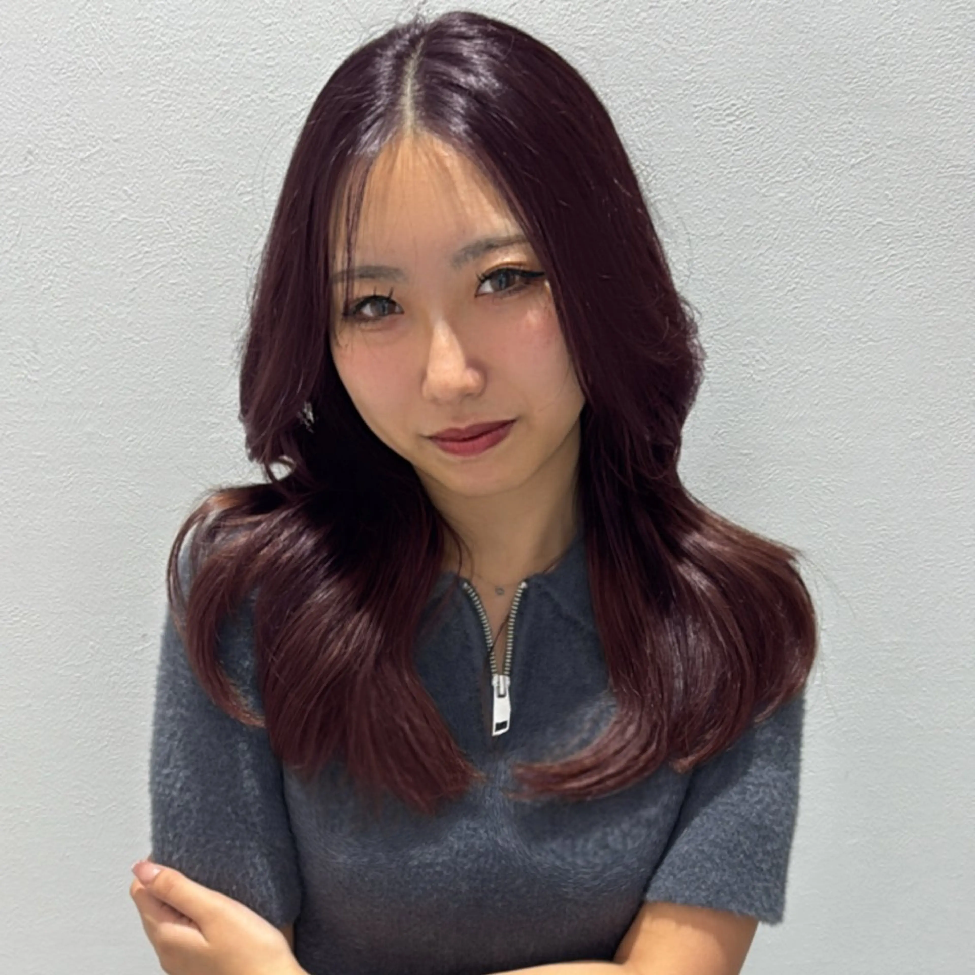 ロング カラー ヘアアレンジ 黒髪 ブリーチ ボルドーカラー ケアカラー 透明感カラー 銀座/ショート/ メンズ/HINOKIのヘアスタイル