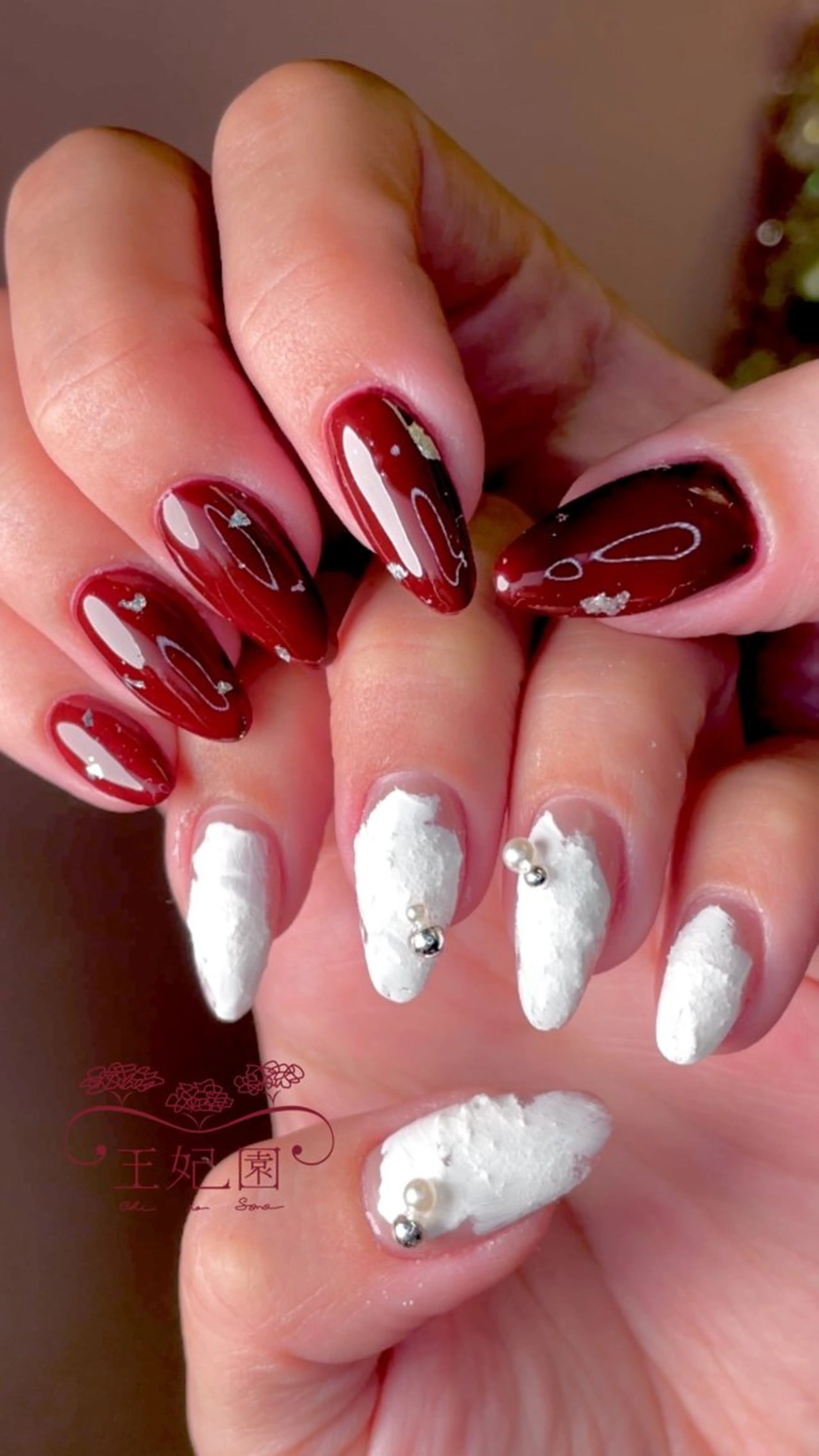 ネイル フレンチネイル マグネットネイル 冬ネイル クリスマス nail salon王妃の園所属・王妃の園 ohinosonoのネイルデザイン