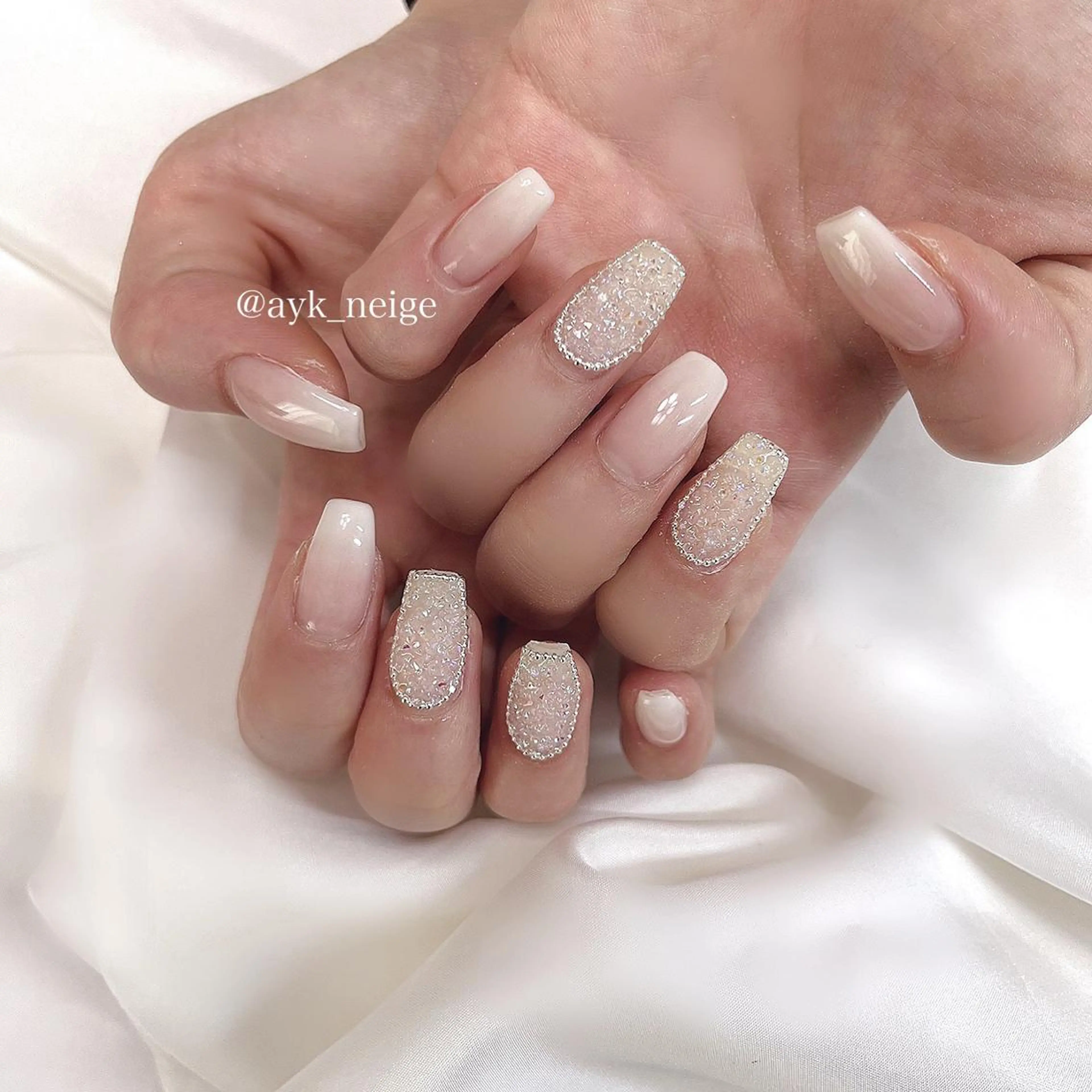 ネイル フットネイル キラキラネイル 韓国ネイル 冬ネイル n'eige nail所属・大谷 綾香のネイルデザイン