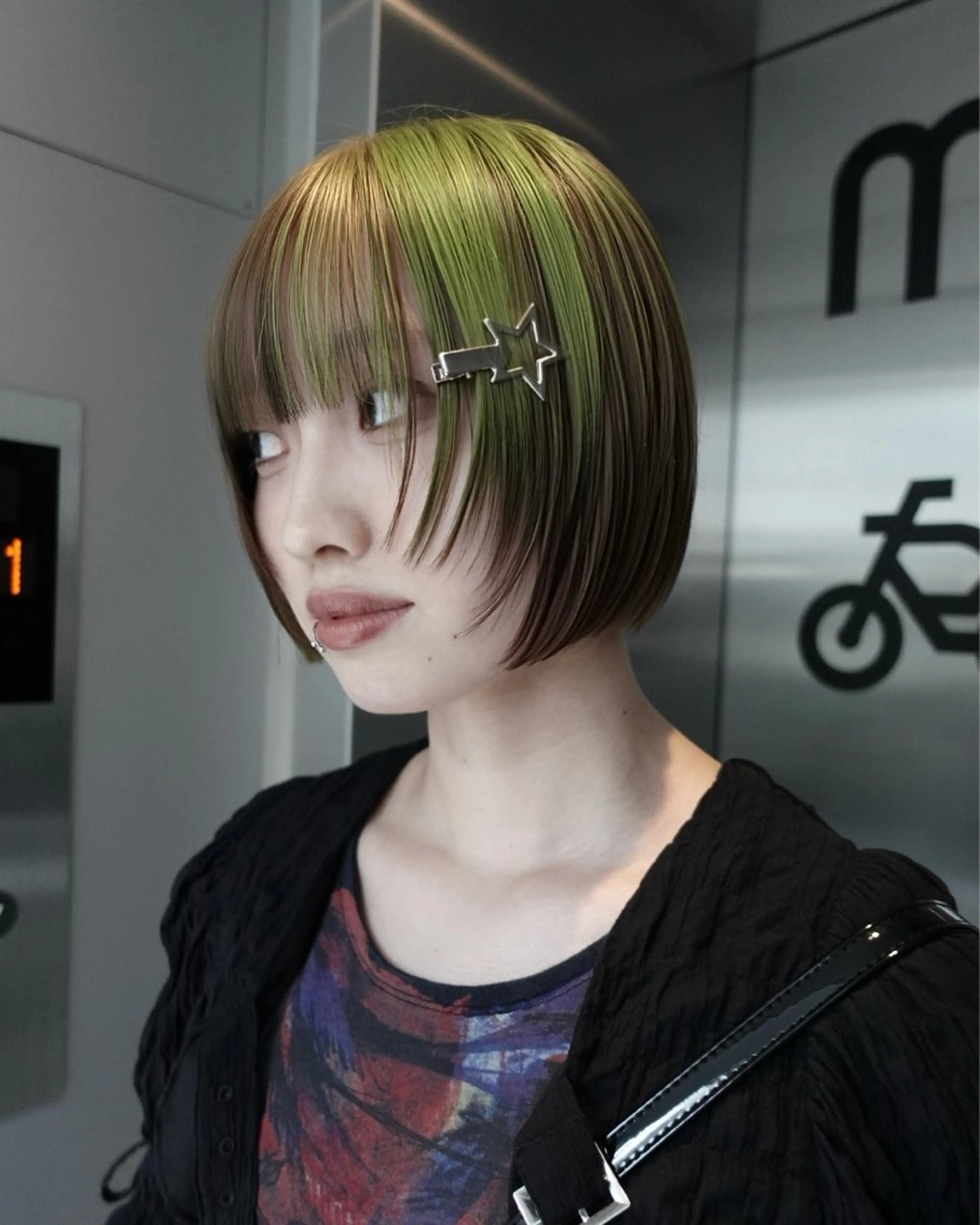 ショート ヘアカラー トリートメント Null 表参道所属・岩下昂世/ ハイトーン/デザインのヘアスタイル