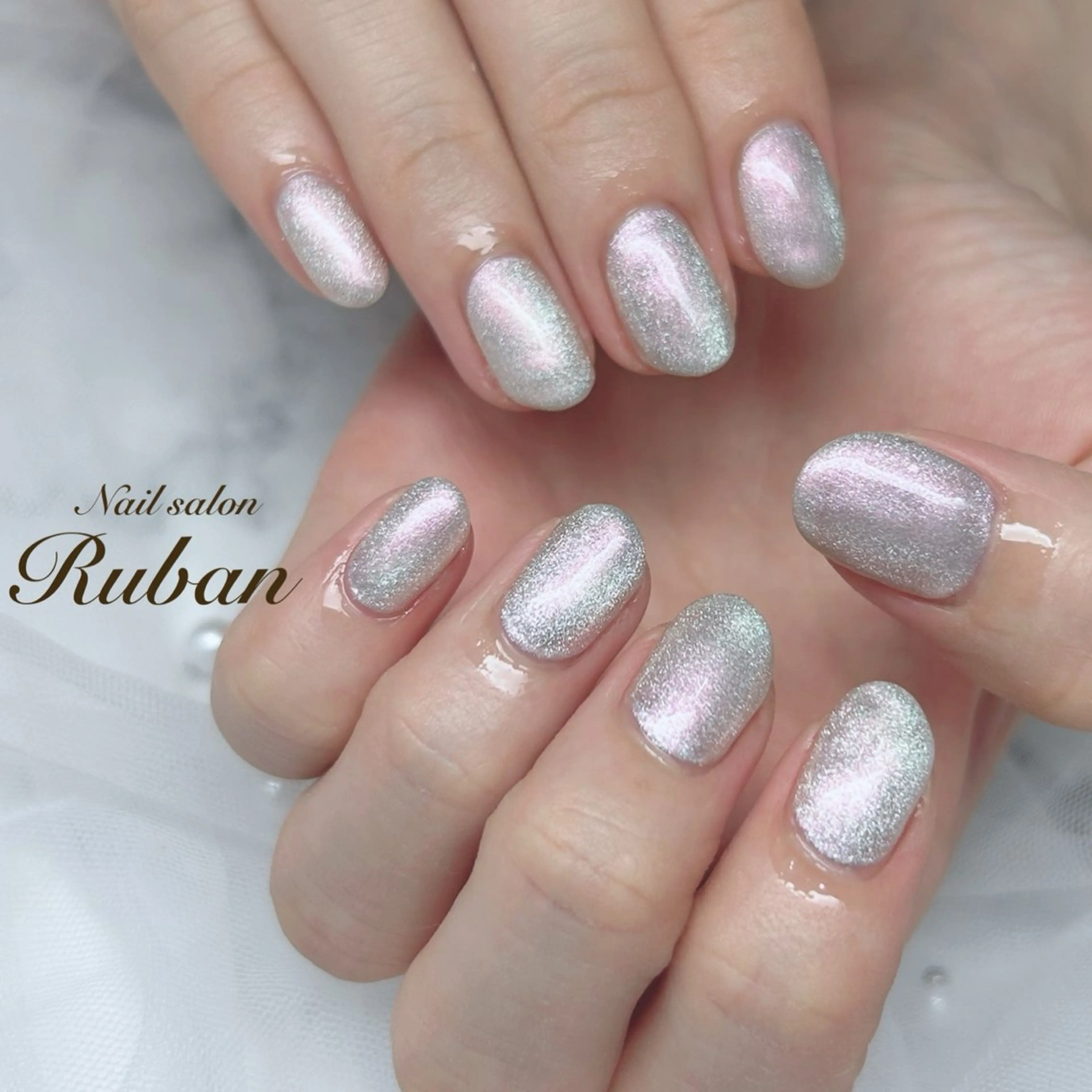 ネイル オーロラネイル マグネットネイル ワンカラーネイル Nail salon Ruban所属・Nail salon Rubanのネイルデザイン