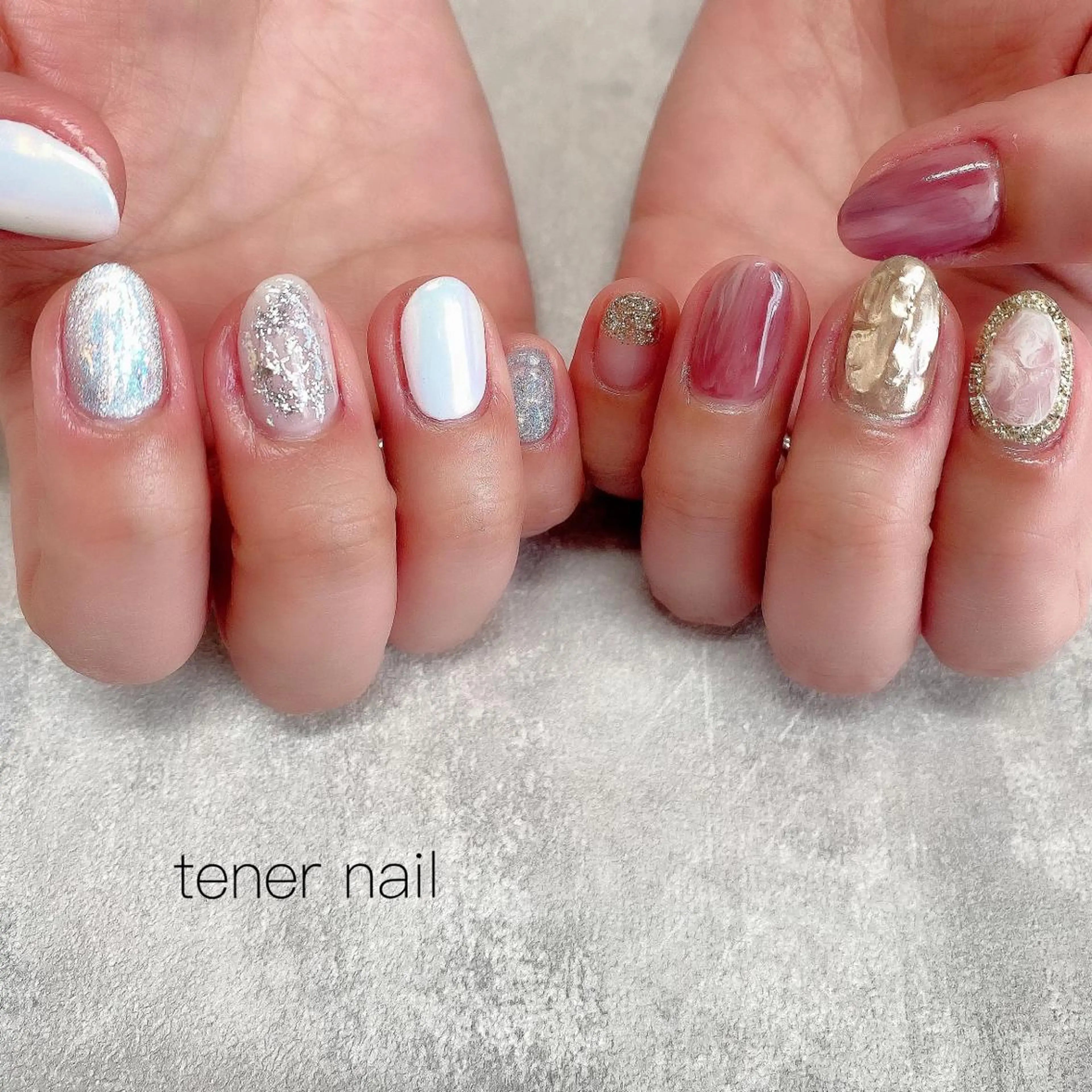 ネイル オーロラネイル キラキラネイル tener  nail  テネルネイル所属・テネルネイル tener nailのネイルデザイン