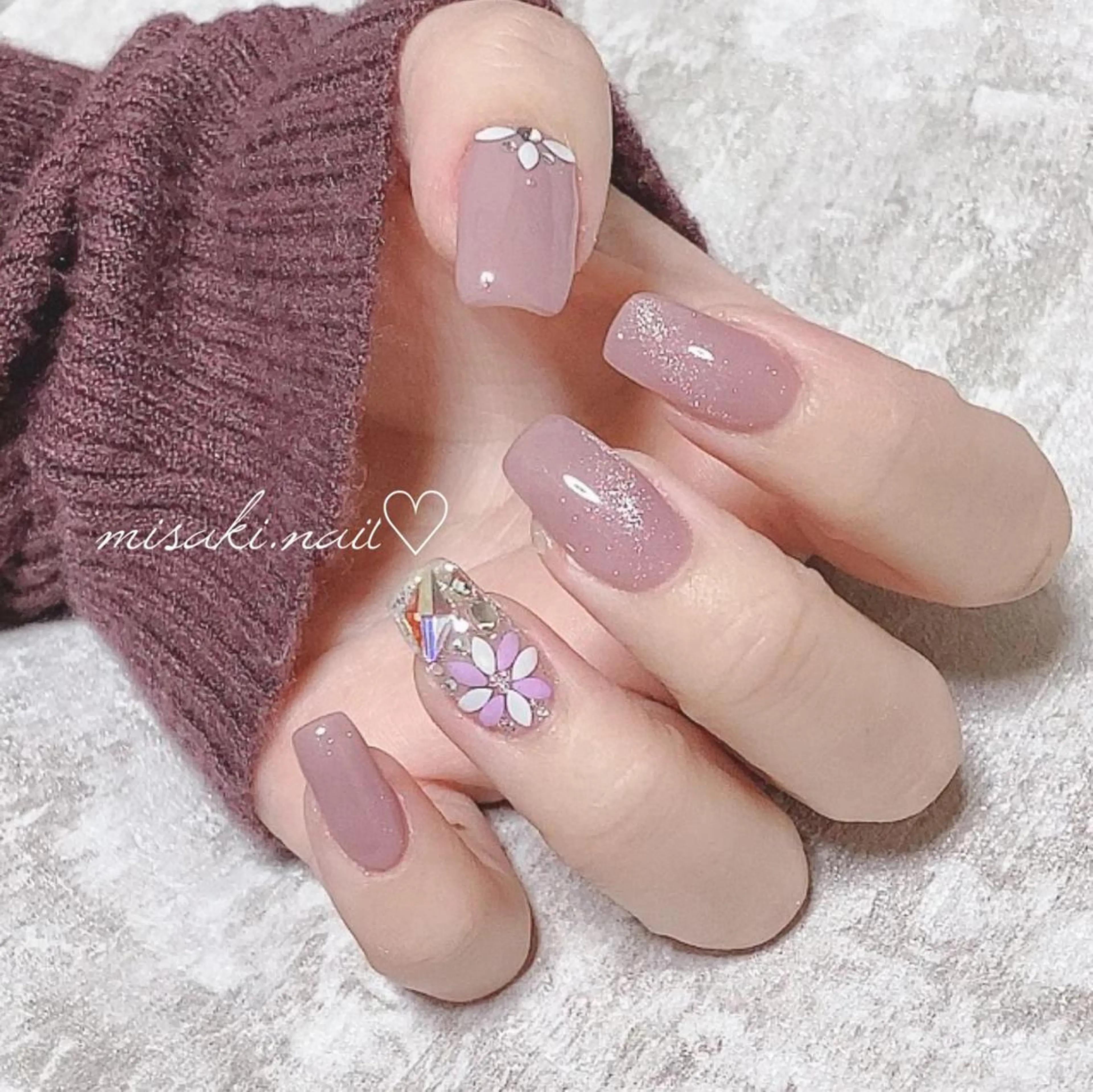 ネイル 韓国ネイル ワンホンネイル ハンドネイル nailsalon miinailsのネイルデザイン