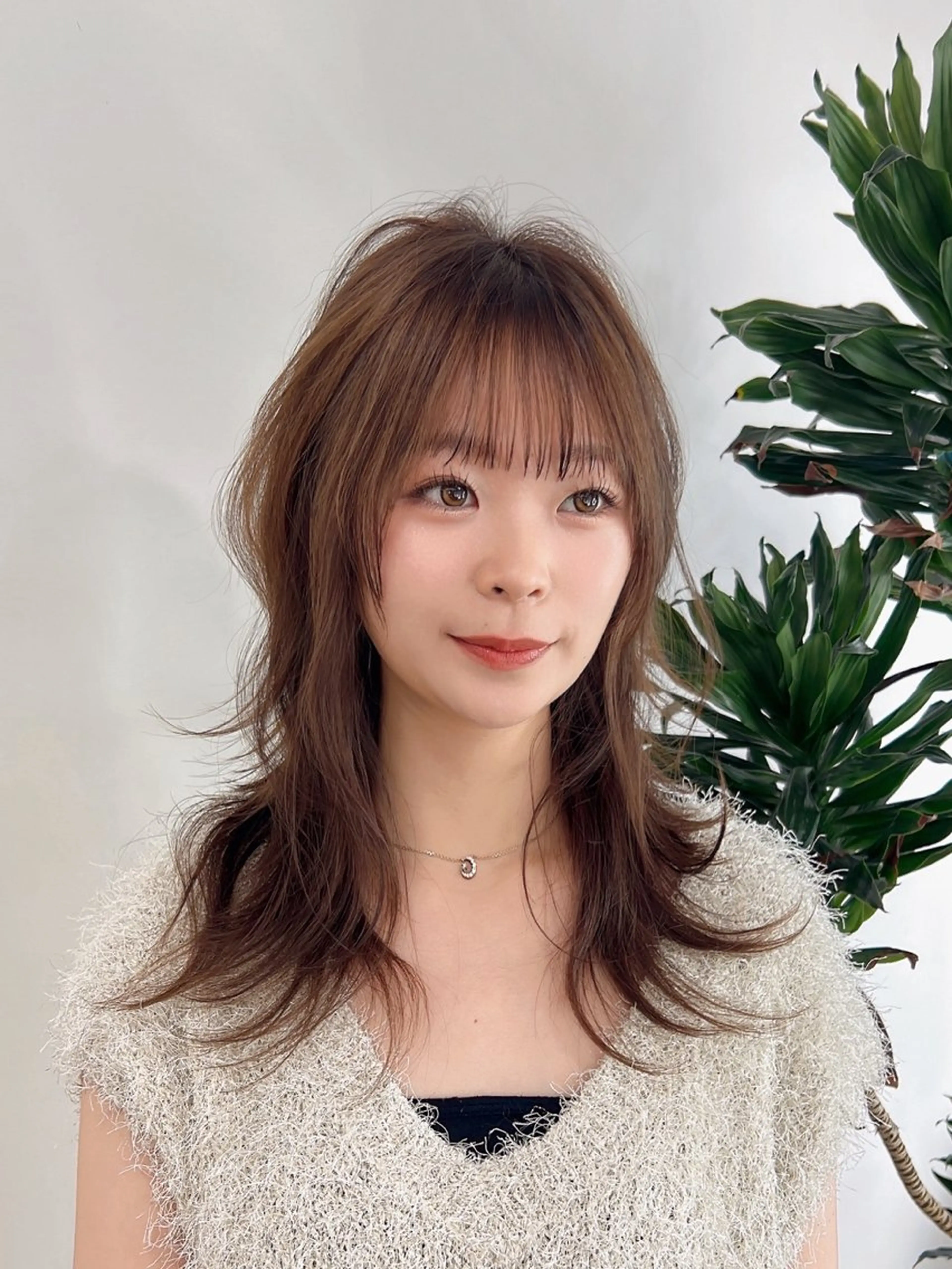 ロング 韓国風ヘア 似合わせカット 小顔カット 武田涼レイヤーカット 髪質改善×縮毛矯正のヘアスタイル