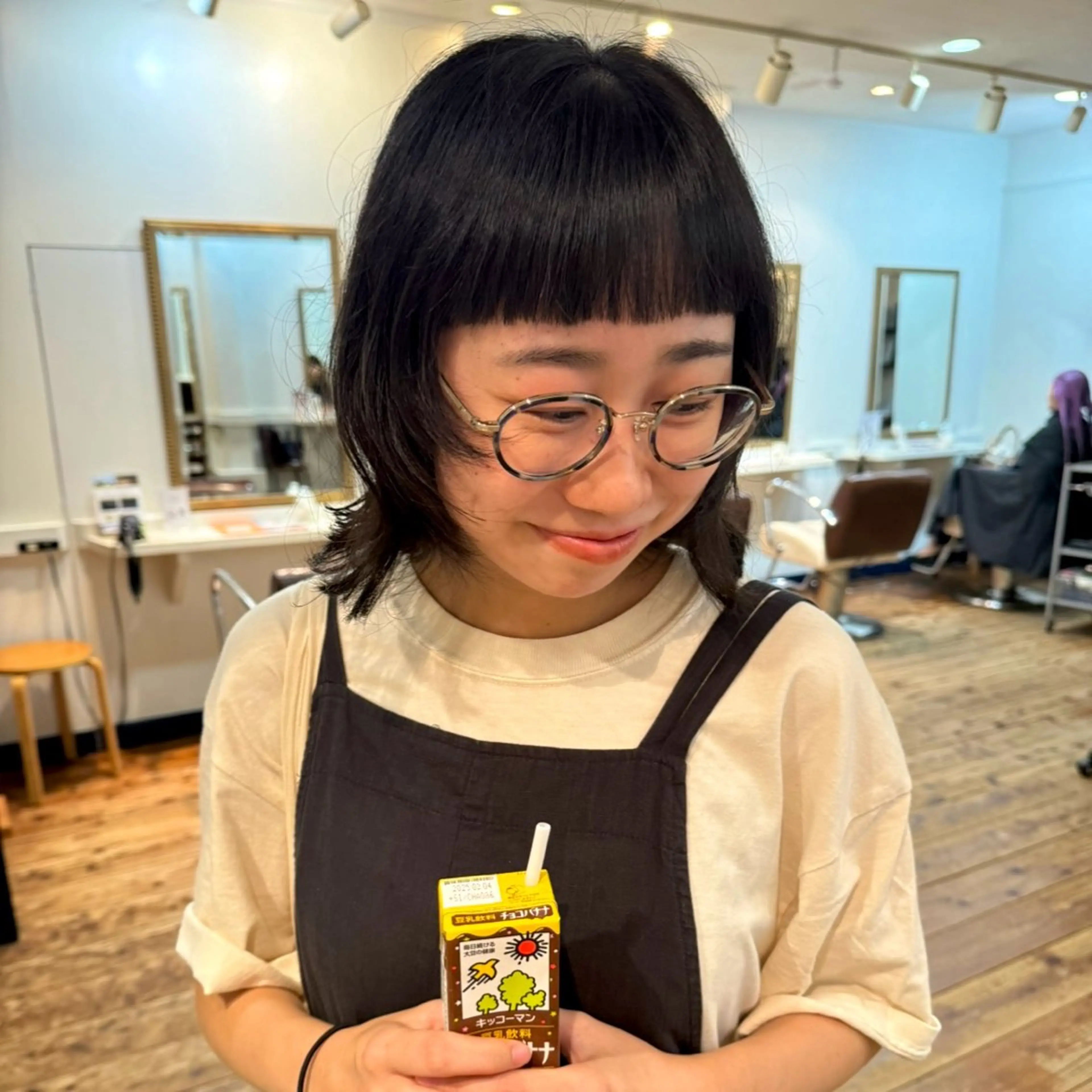 ミディアム パーマ カット パーマ トリートメント Lilu しずくのヘアスタイル